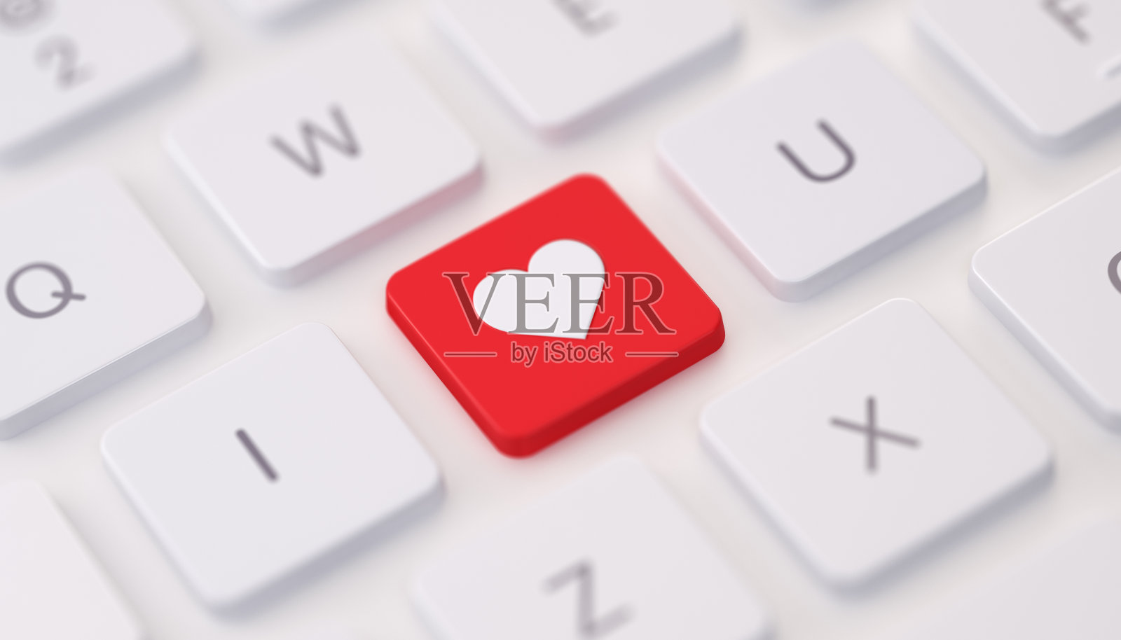 现代键盘与我爱你的信息照片摄影图片