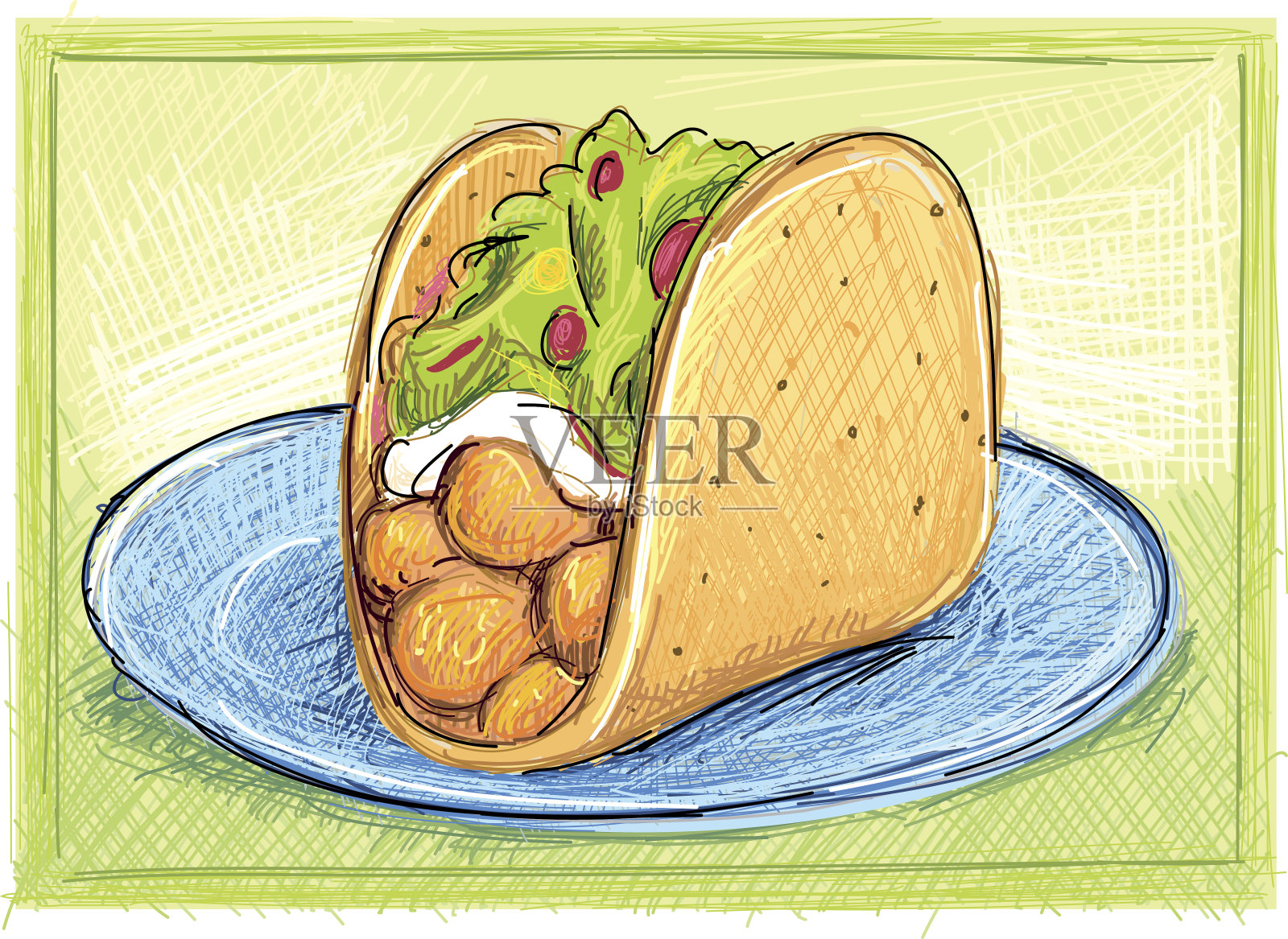 墨西哥煎玉米卷插画图片素材