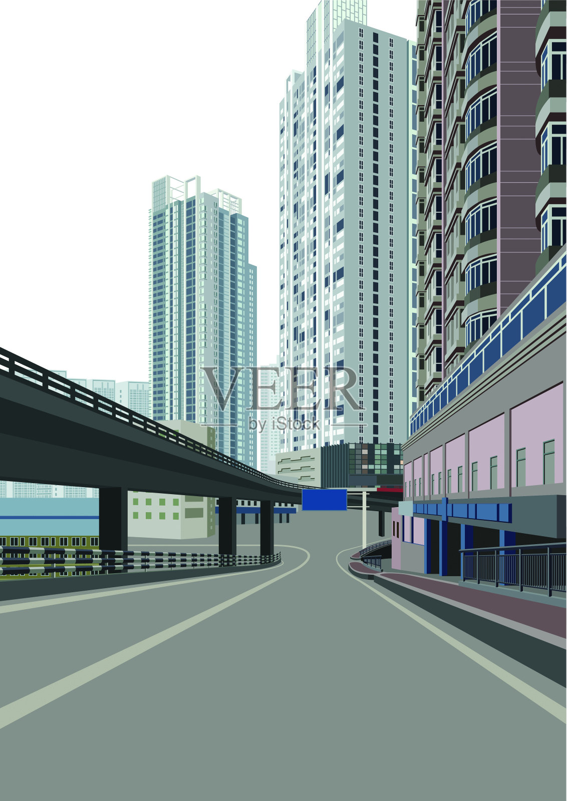 建筑在城市插画图片素材