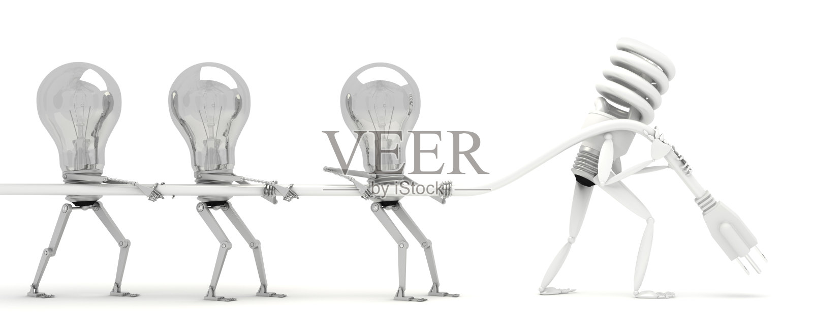 节能灯泡vs传统灯泡照片摄影图片