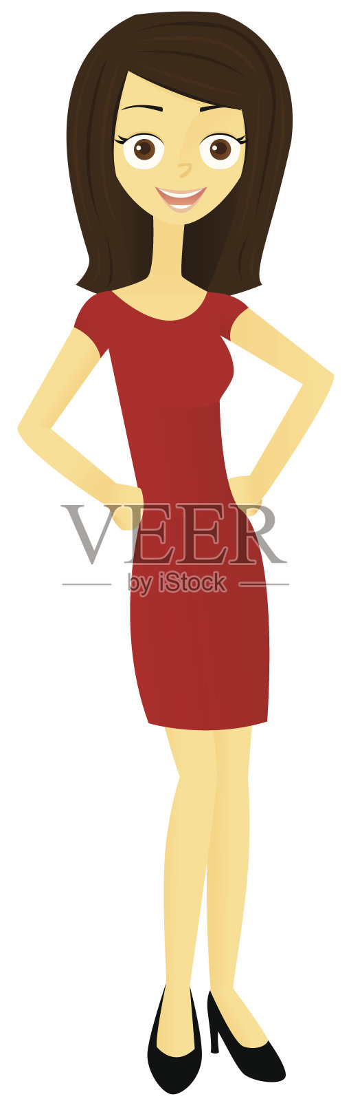 微笑的女子站在设计元素图片