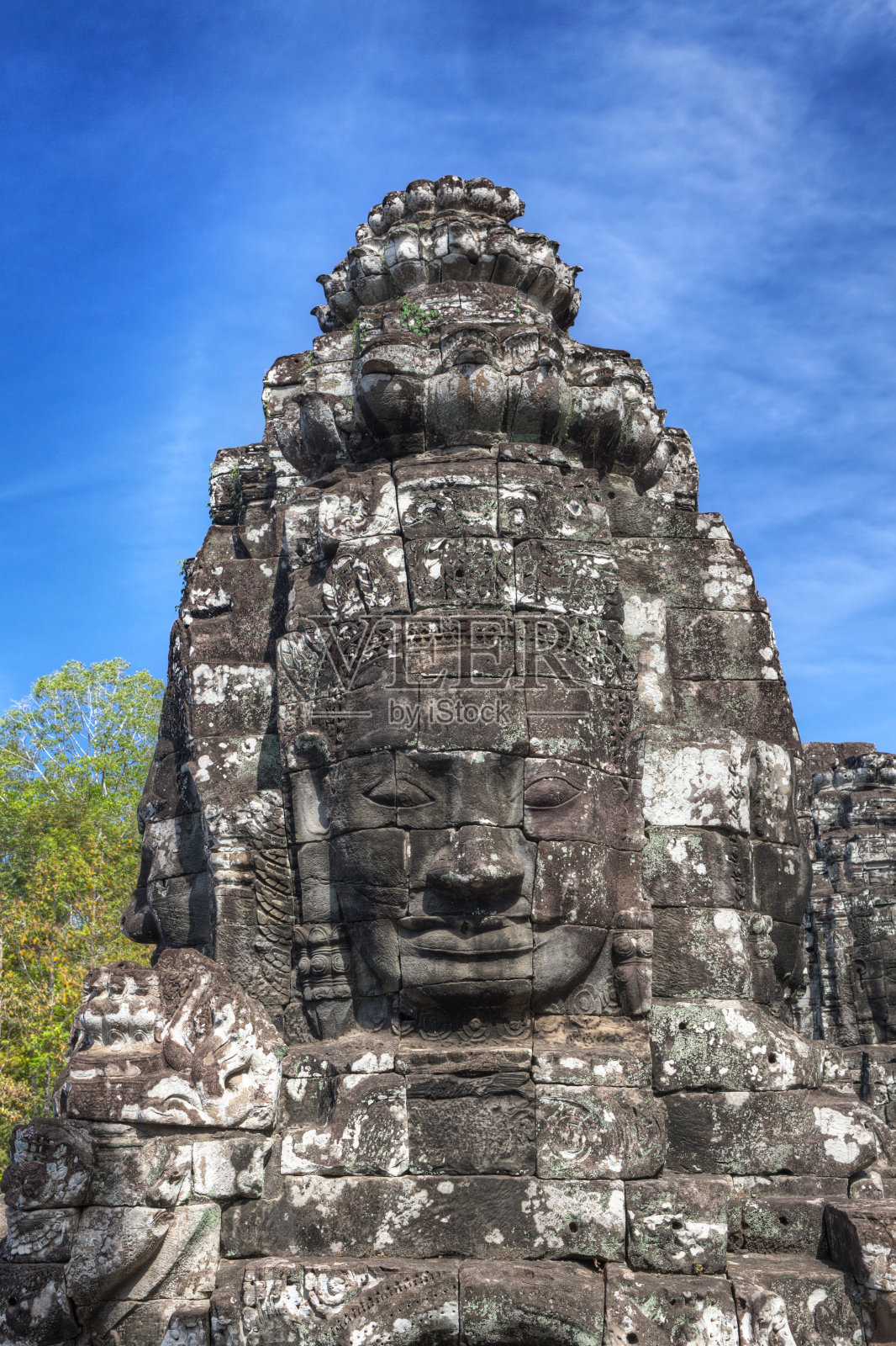 柬埔寨吴哥窟巴戎寺的巨大面孔照片摄影图片