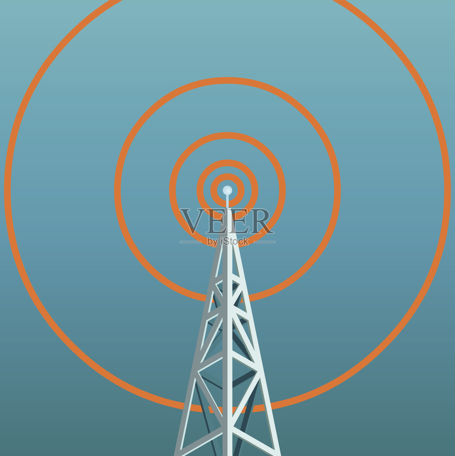广播塔插画图片素材