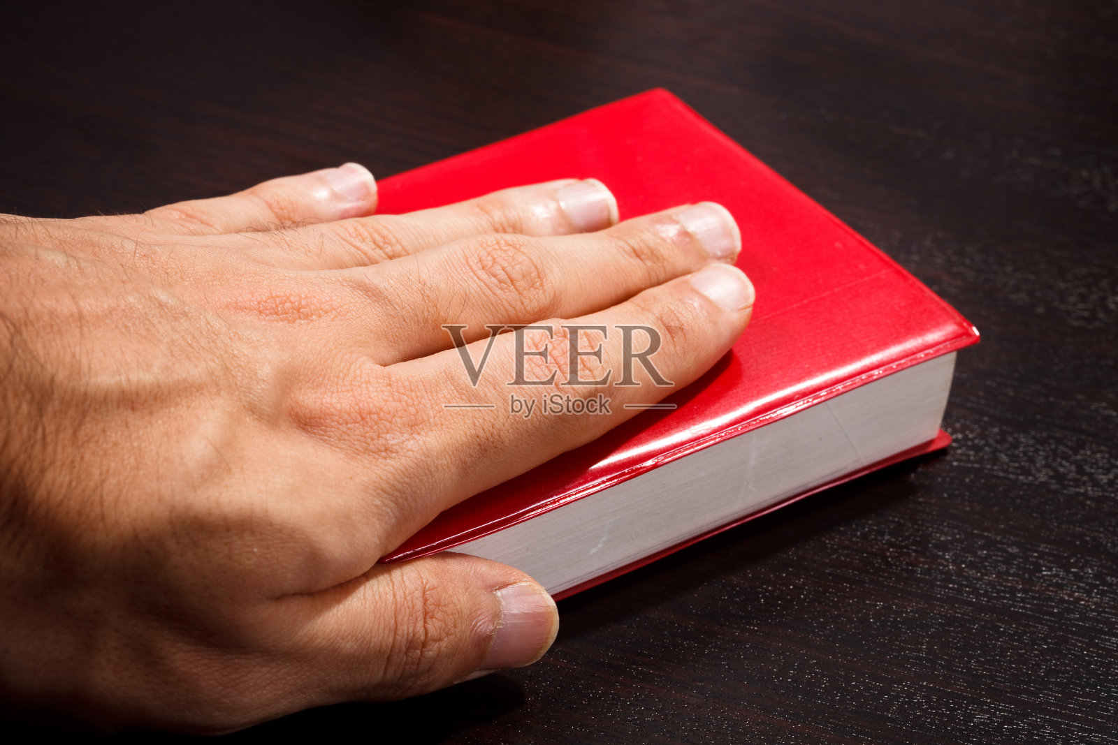 手拿圣经照片摄影图片