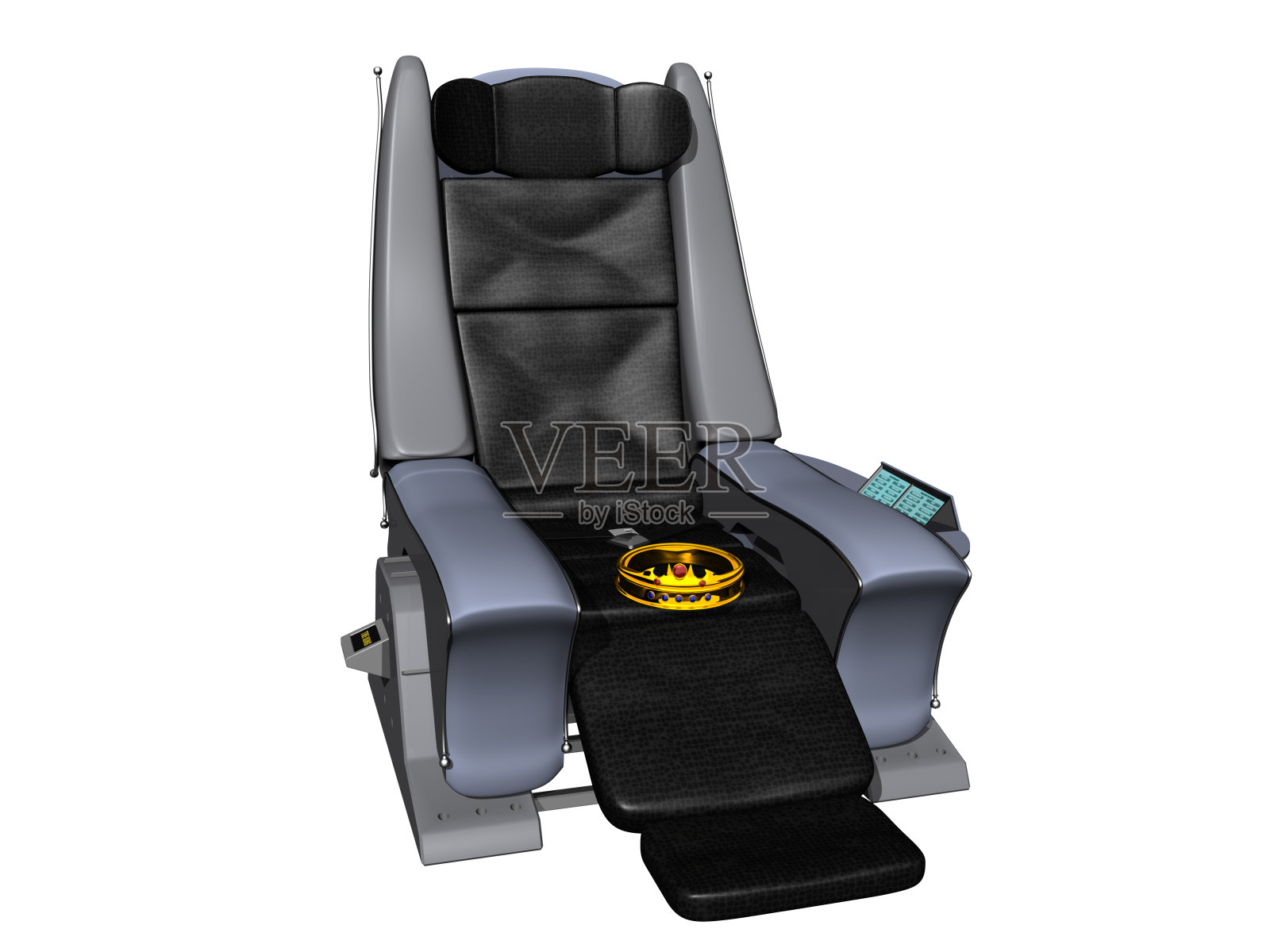 带皇冠的头等舱座位照片摄影图片