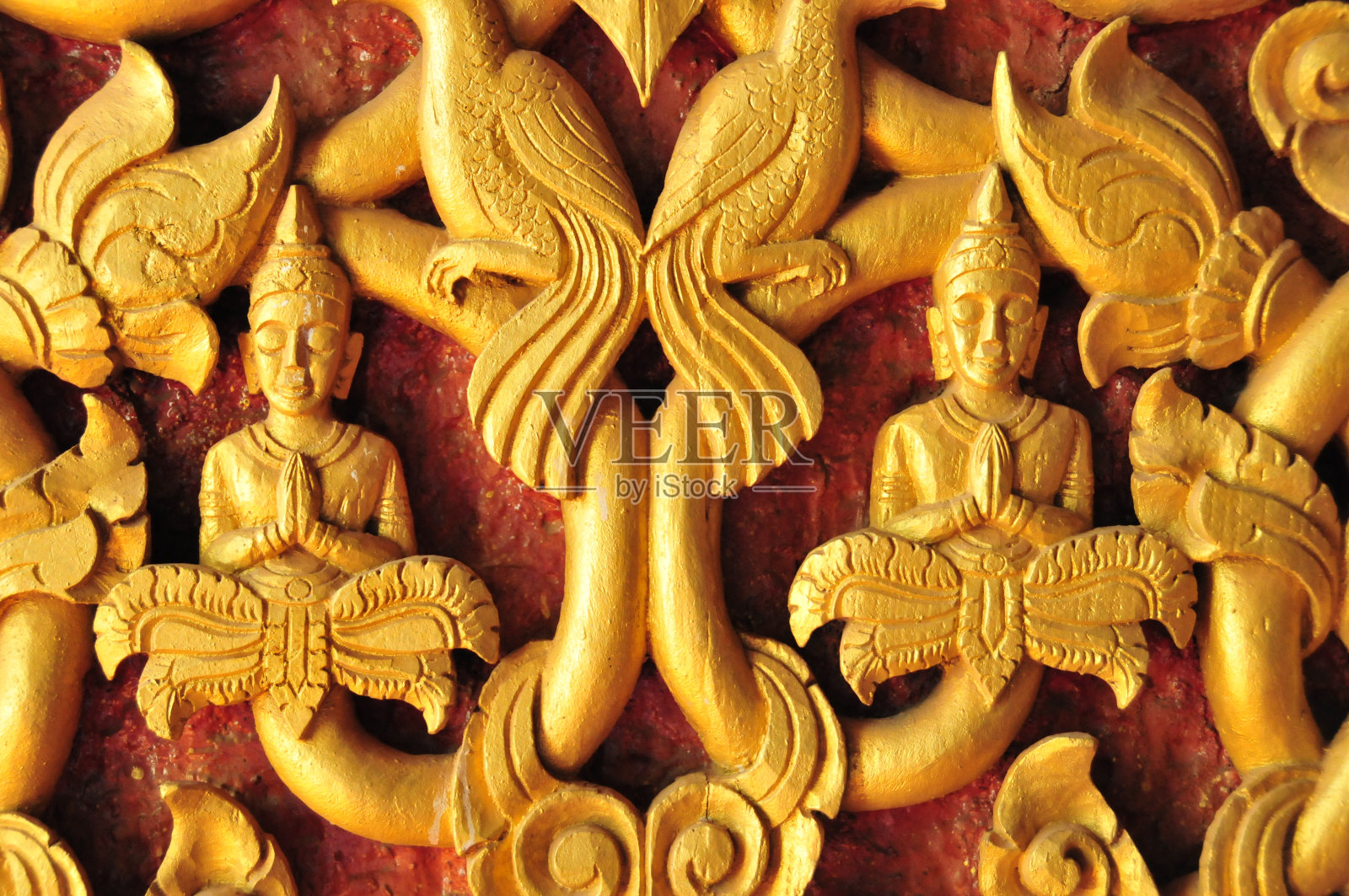 老挝万象:复杂的立面装饰细节照片摄影图片