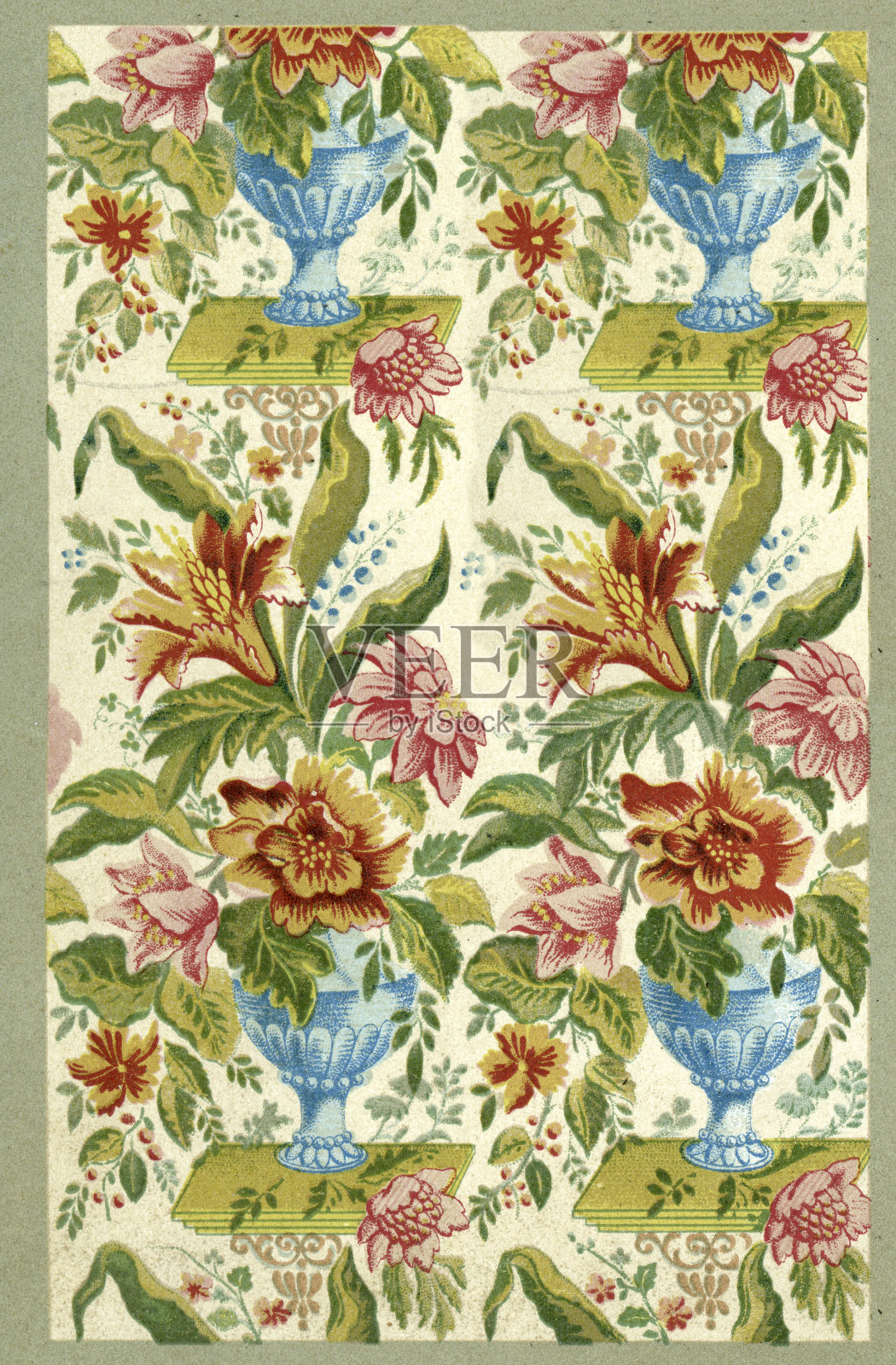 花瓶图案- 17世纪插画图片素材