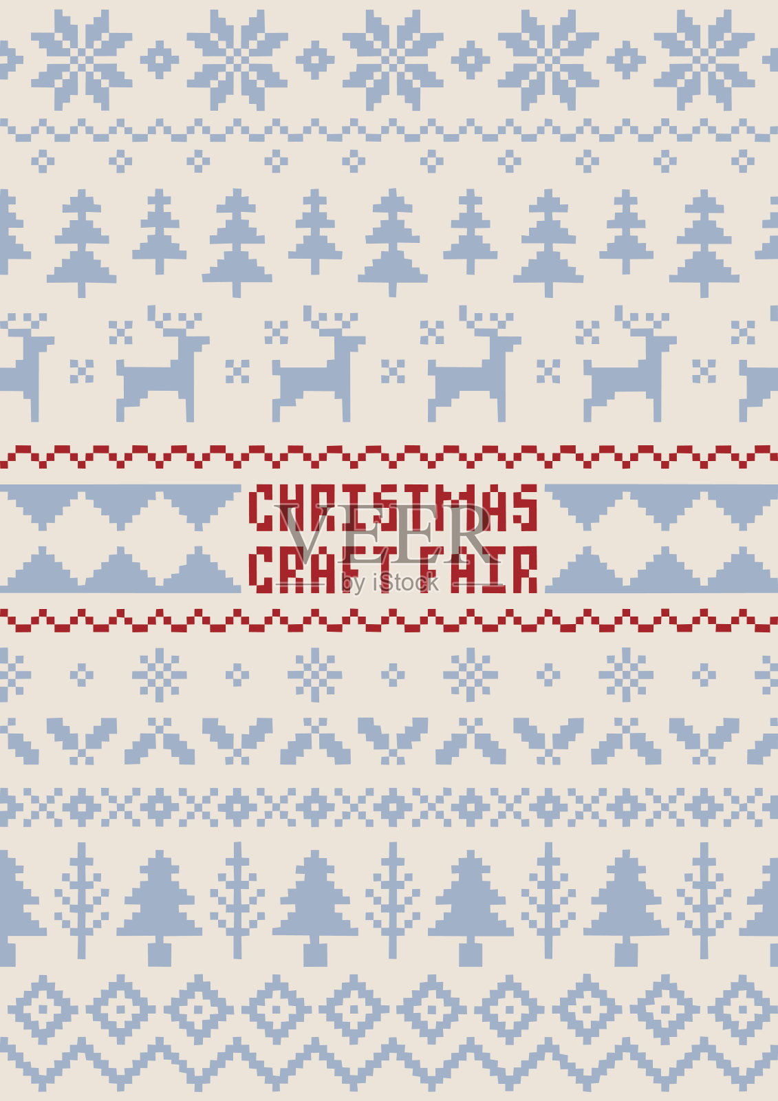 圣诞工艺博览会海报-手工无缝图案插画图片素材
