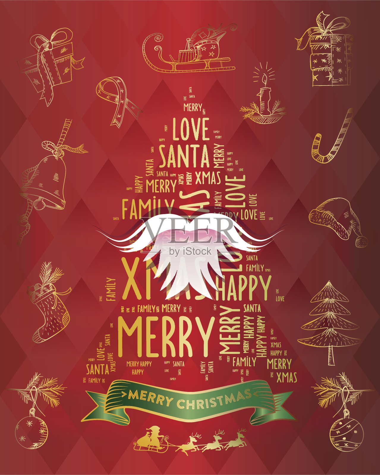 圣诞贺卡插画图片素材