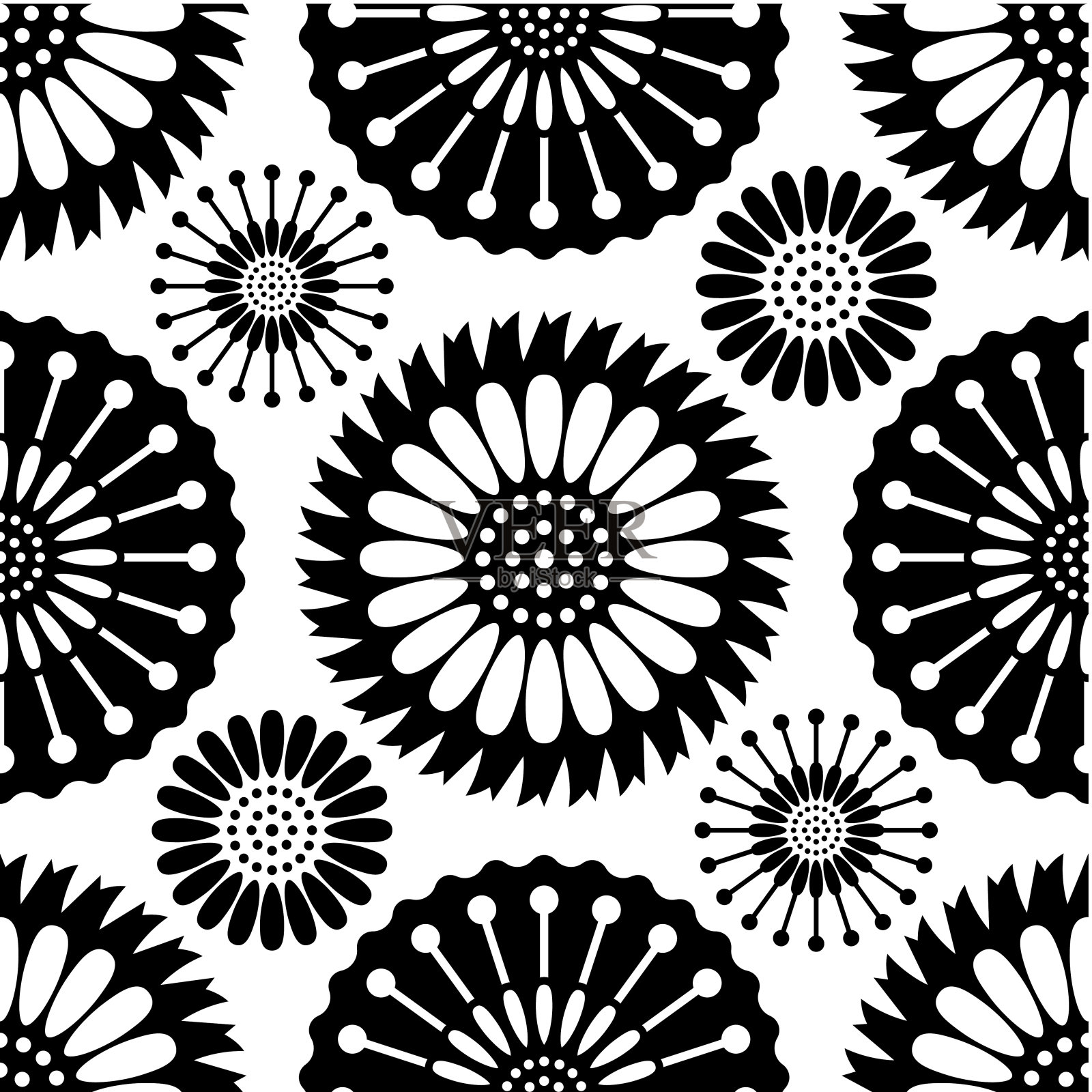 花卉图案的壁纸(无缝)插画图片素材