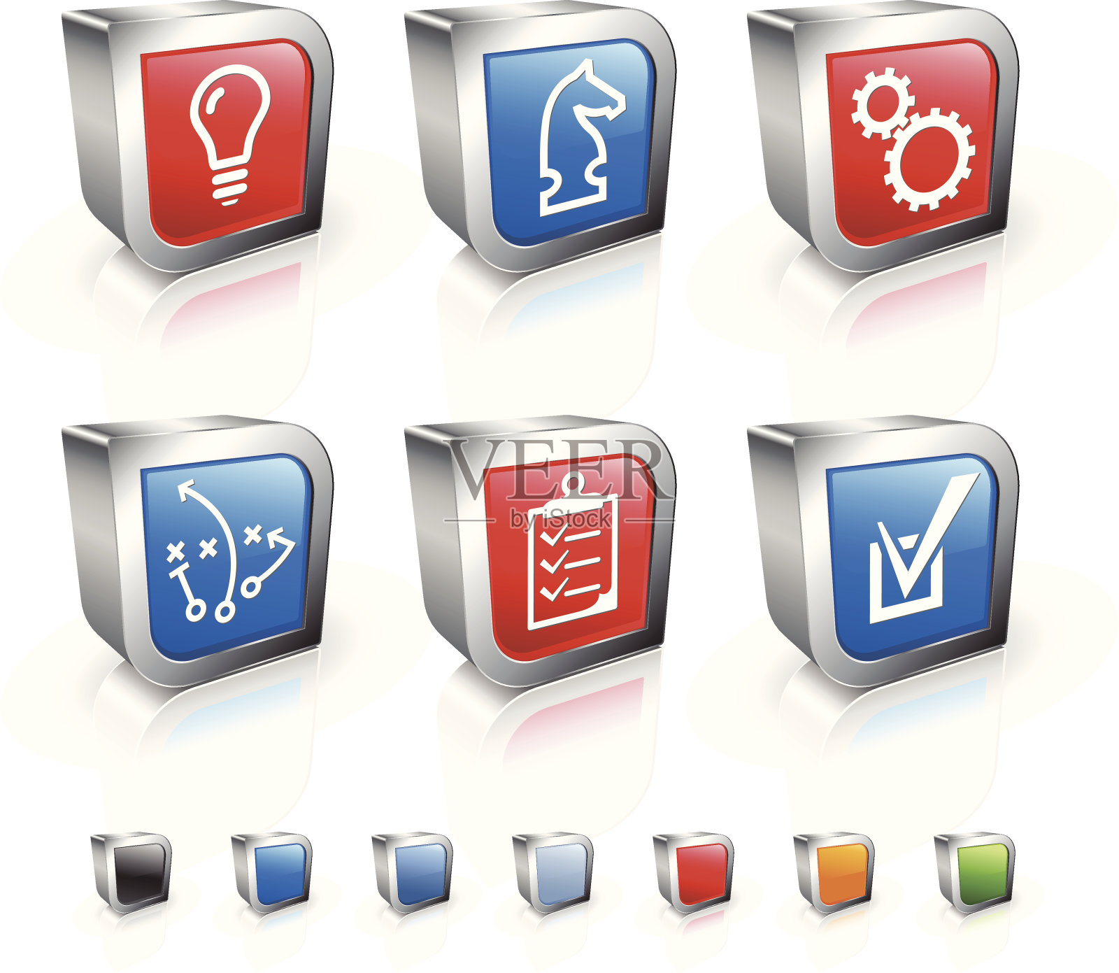 3D方形图标设置与策略图标图标素材