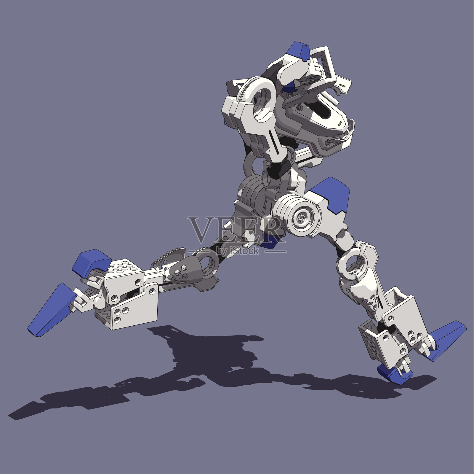 装甲装载机(运行右后视图)插画图片素材