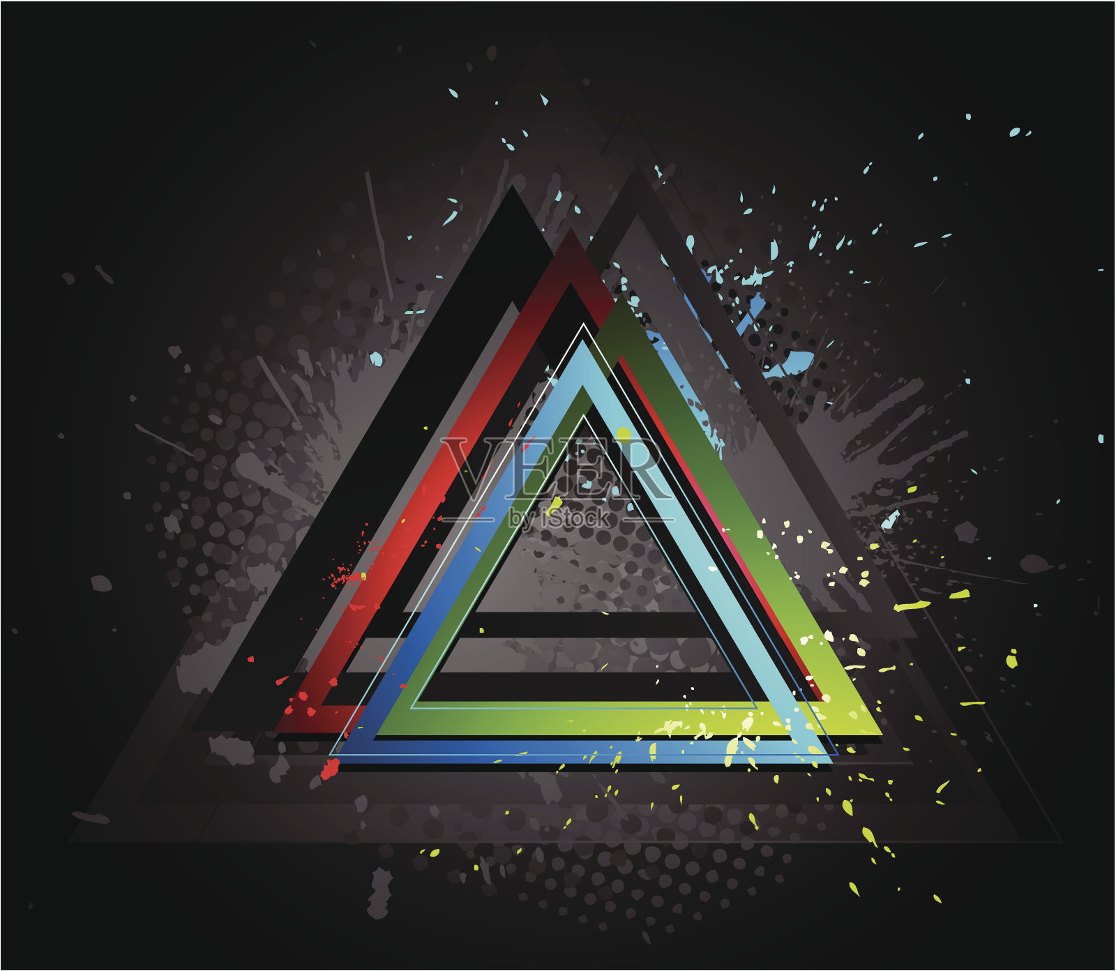 抽象的三角形的背景插画图片素材