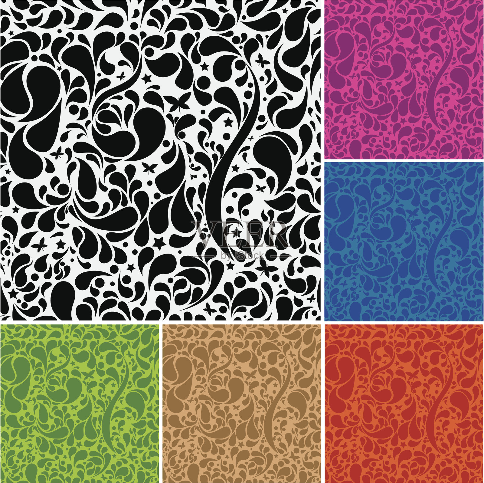 部落无缝模式插画图片素材