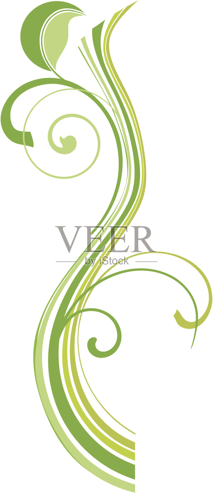 绿色的滚动设计元素图片