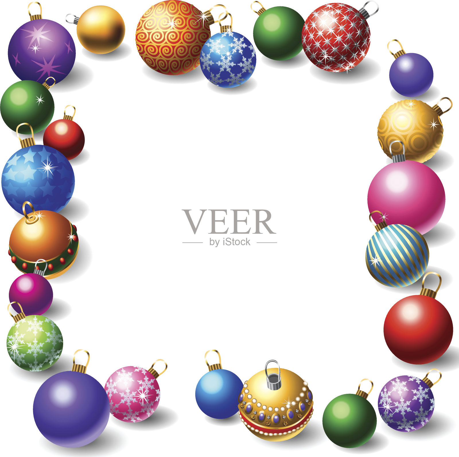 圣诞装饰框插画图片素材