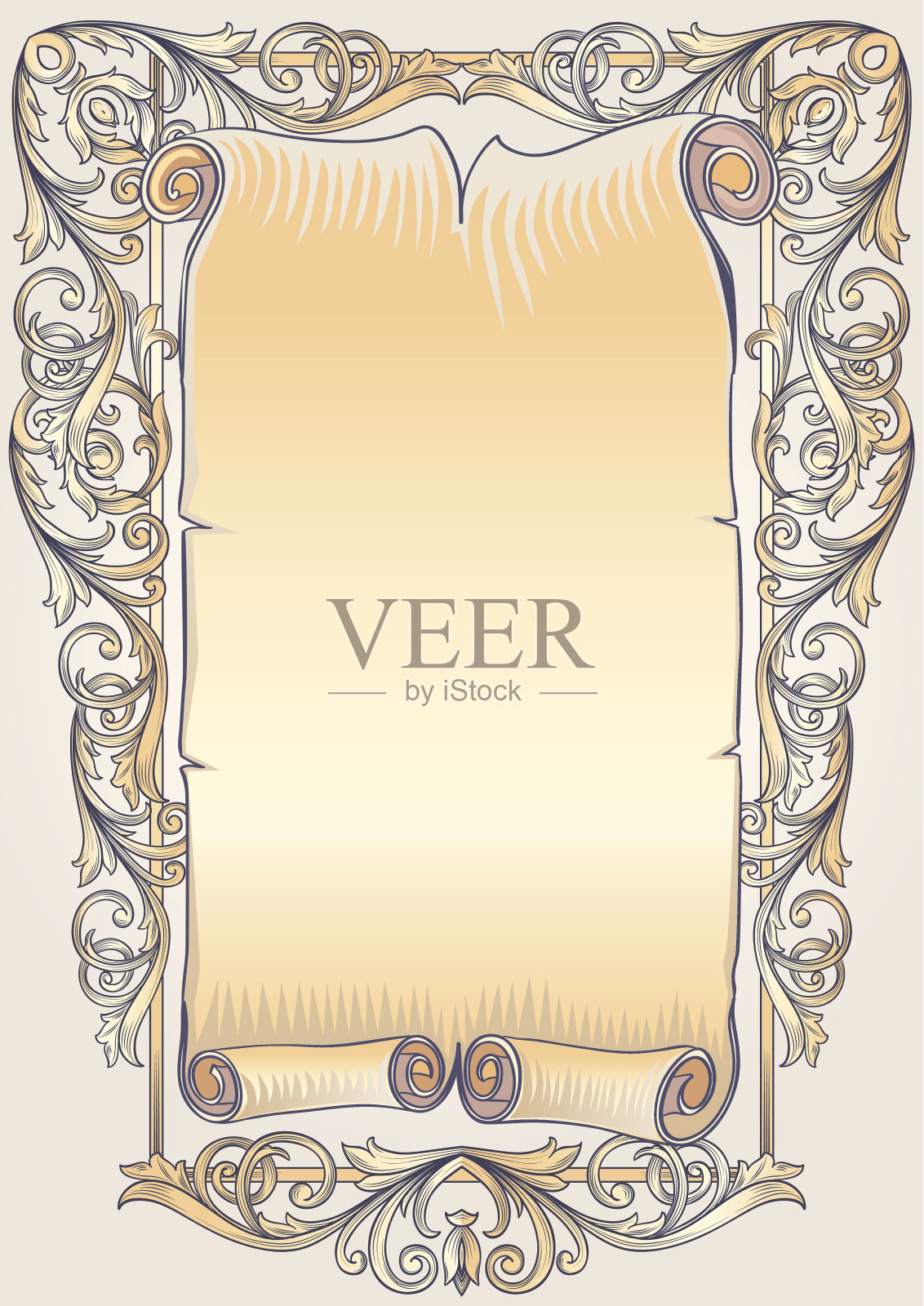 华丽的装饰滚动插画图片素材