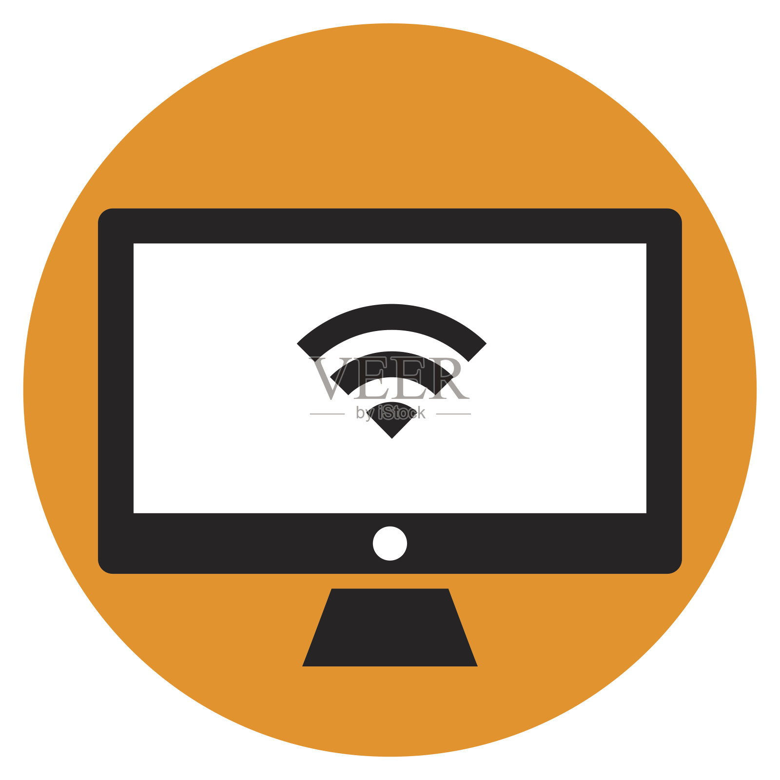 电脑显示器图标。向量图标素材