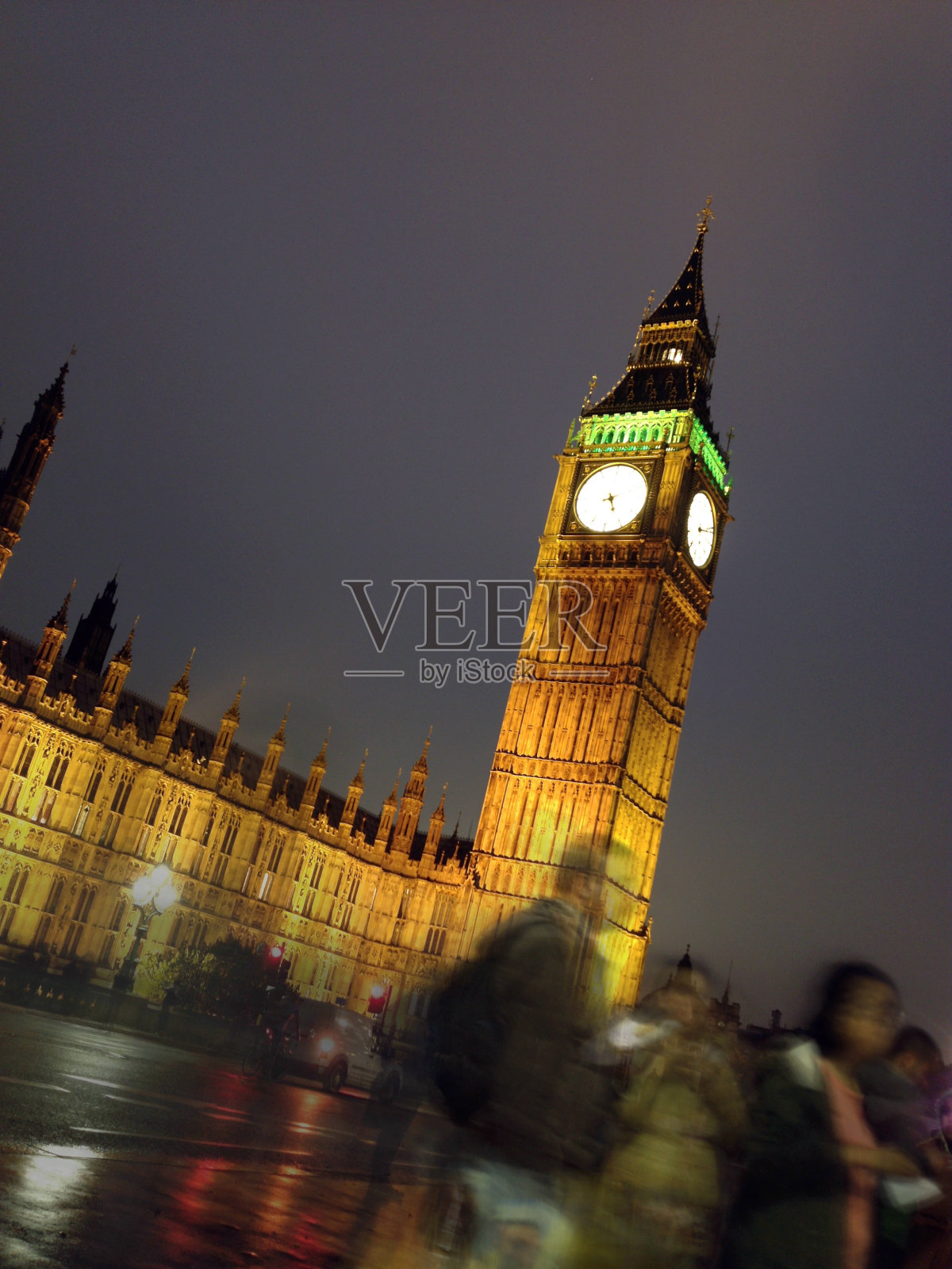 大本钟钟塔和游客，伦敦照片摄影图片