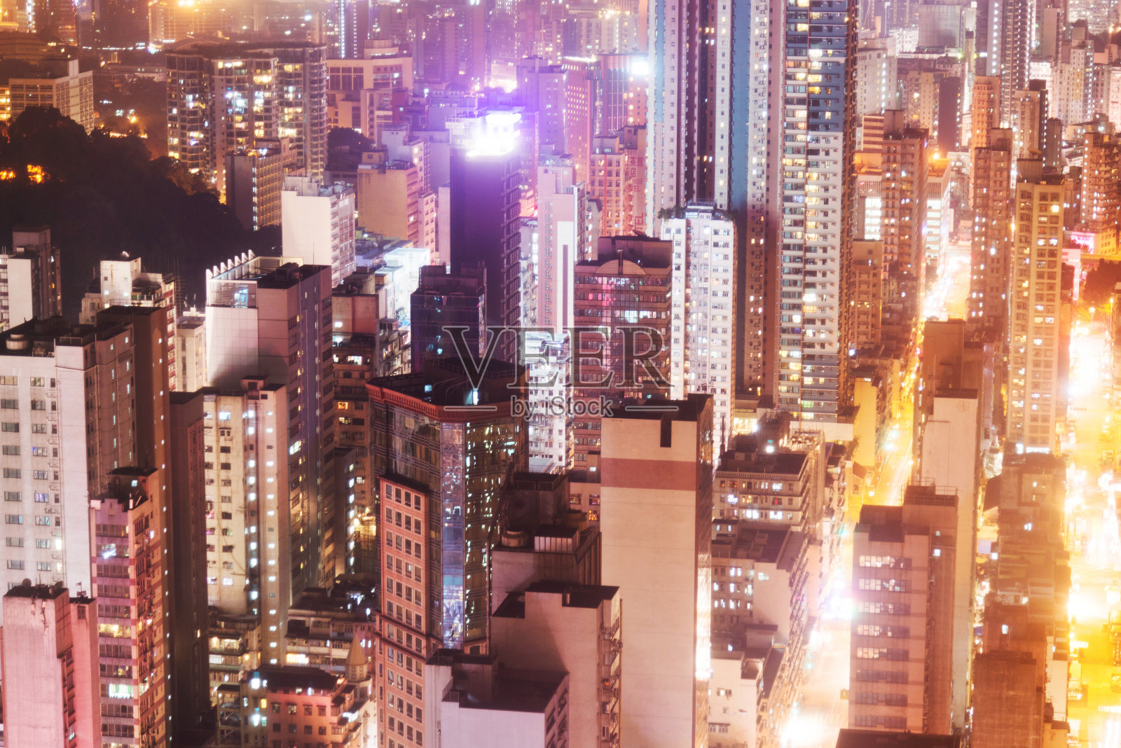 香港旺角摩天大楼的近景照片摄影图片