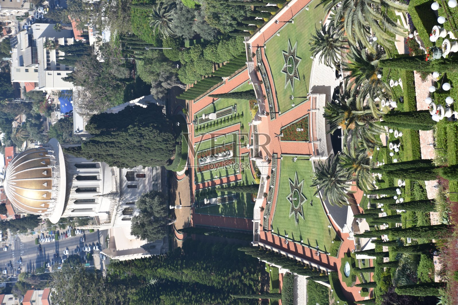 以色列海法的巴哈花园和神庙照片摄影图片