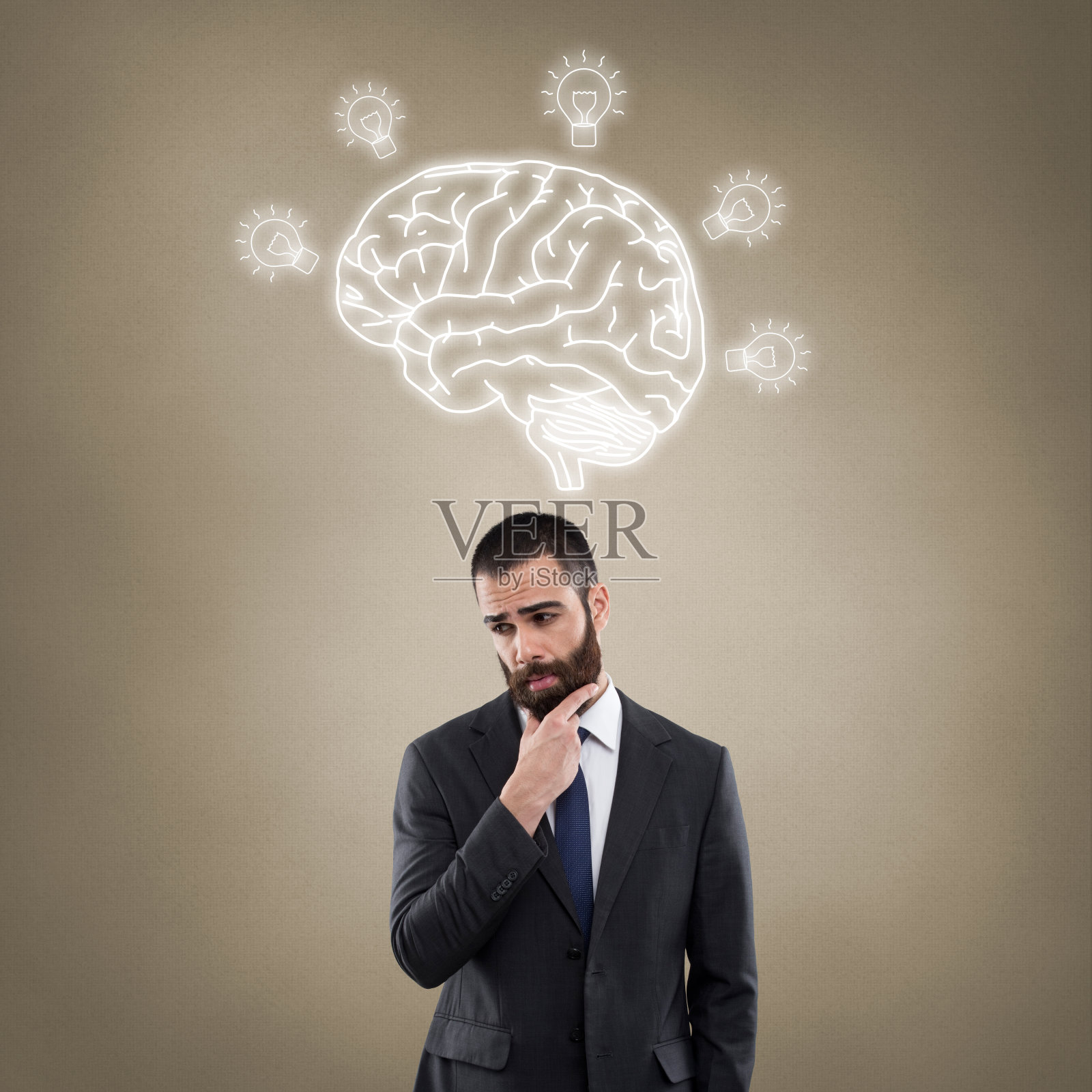 深思熟虑的商人照片摄影图片