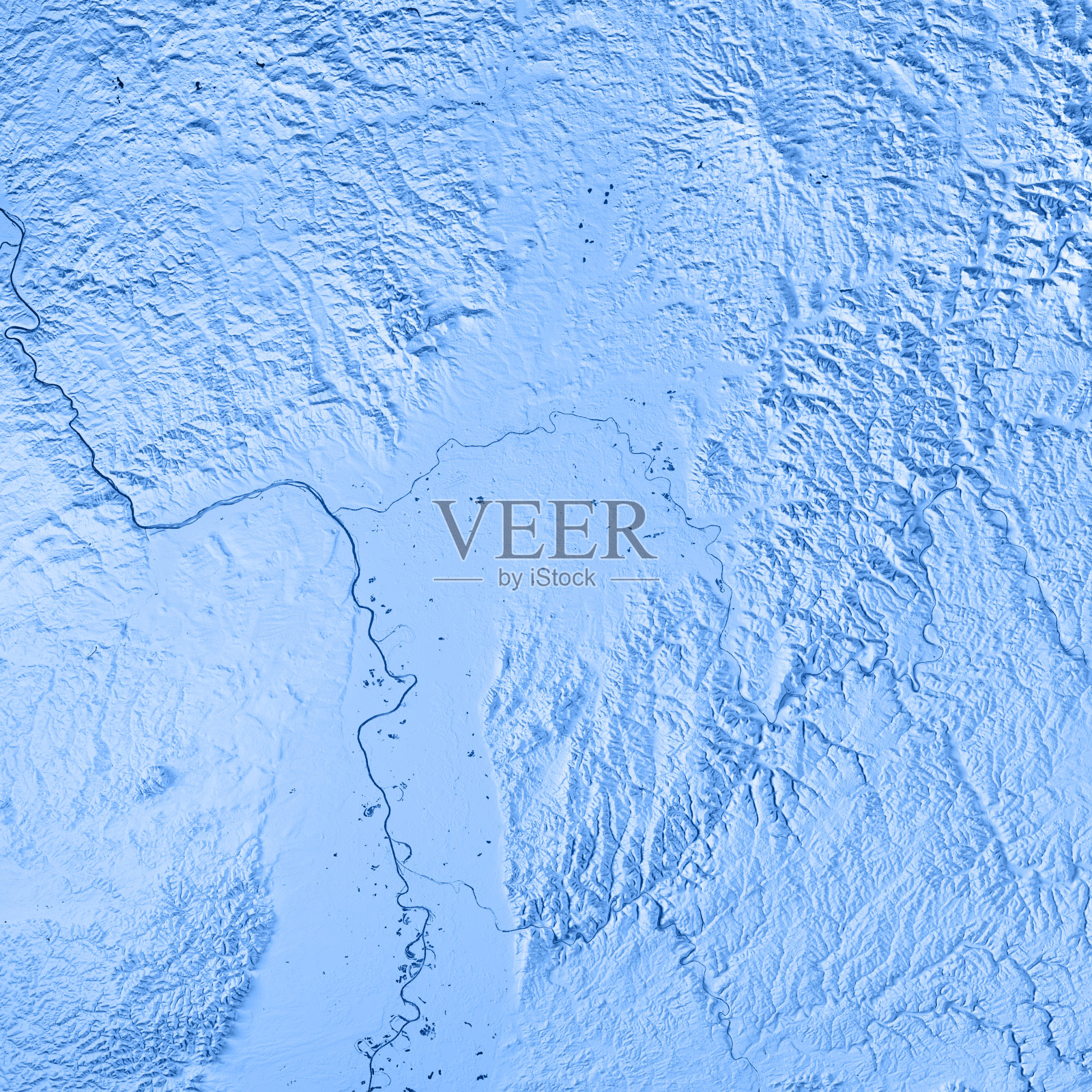 Darmstadt Regierungsbezirk Hessen 3D渲染地形图蓝色照片摄影图片