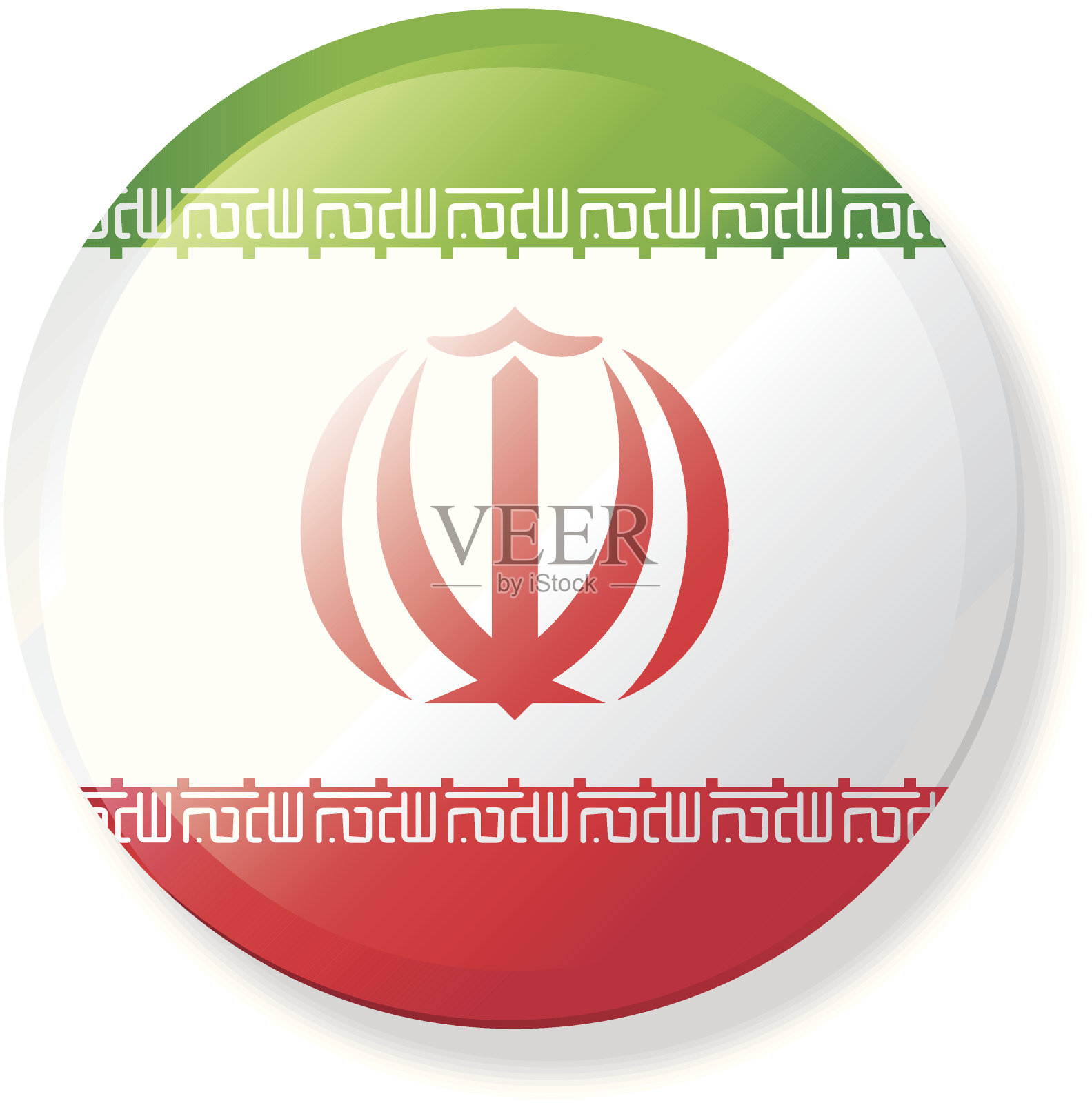 国旗翻领纽扣-伊朗插画图片素材