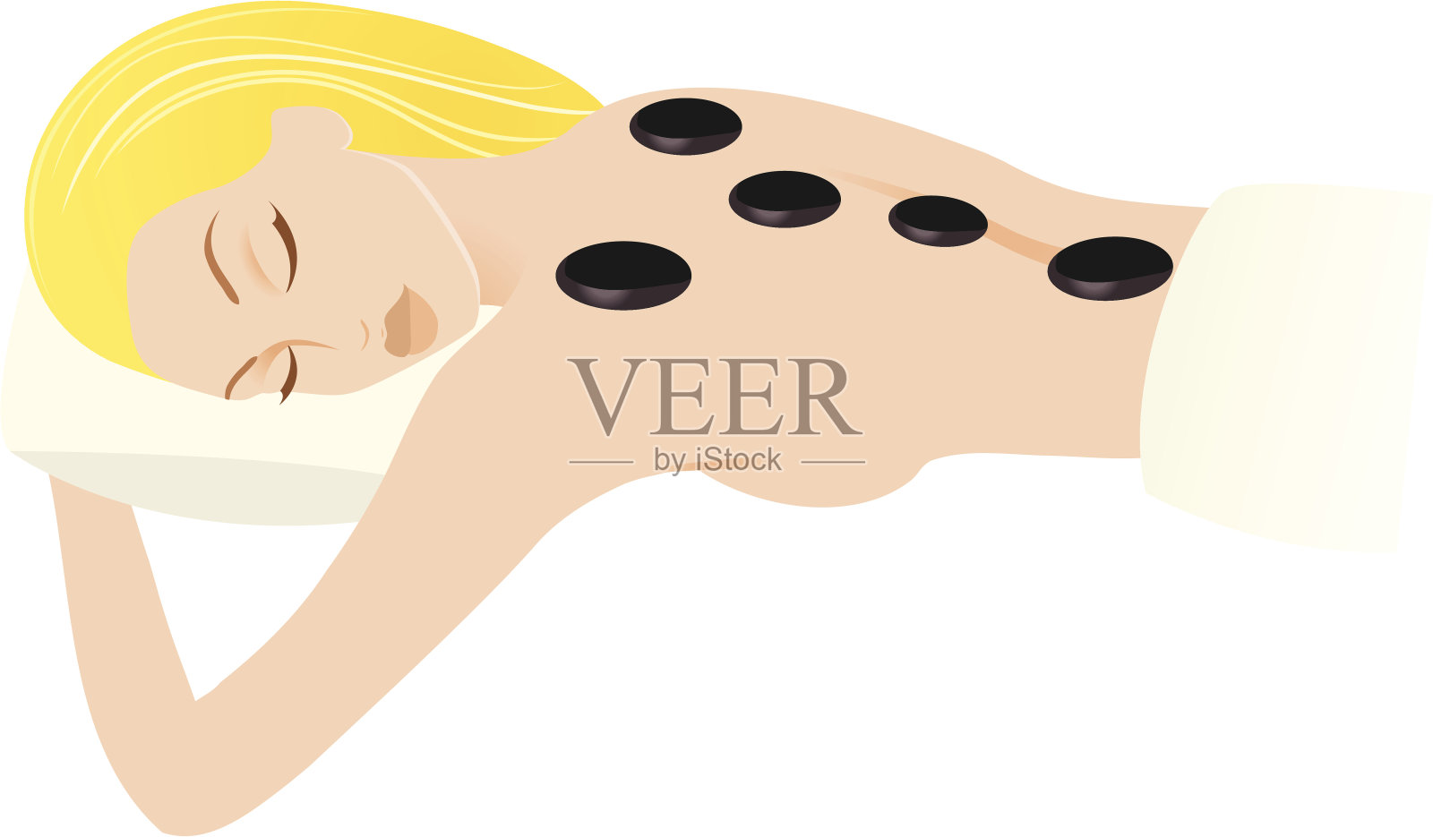 女人在水疗插画图片素材