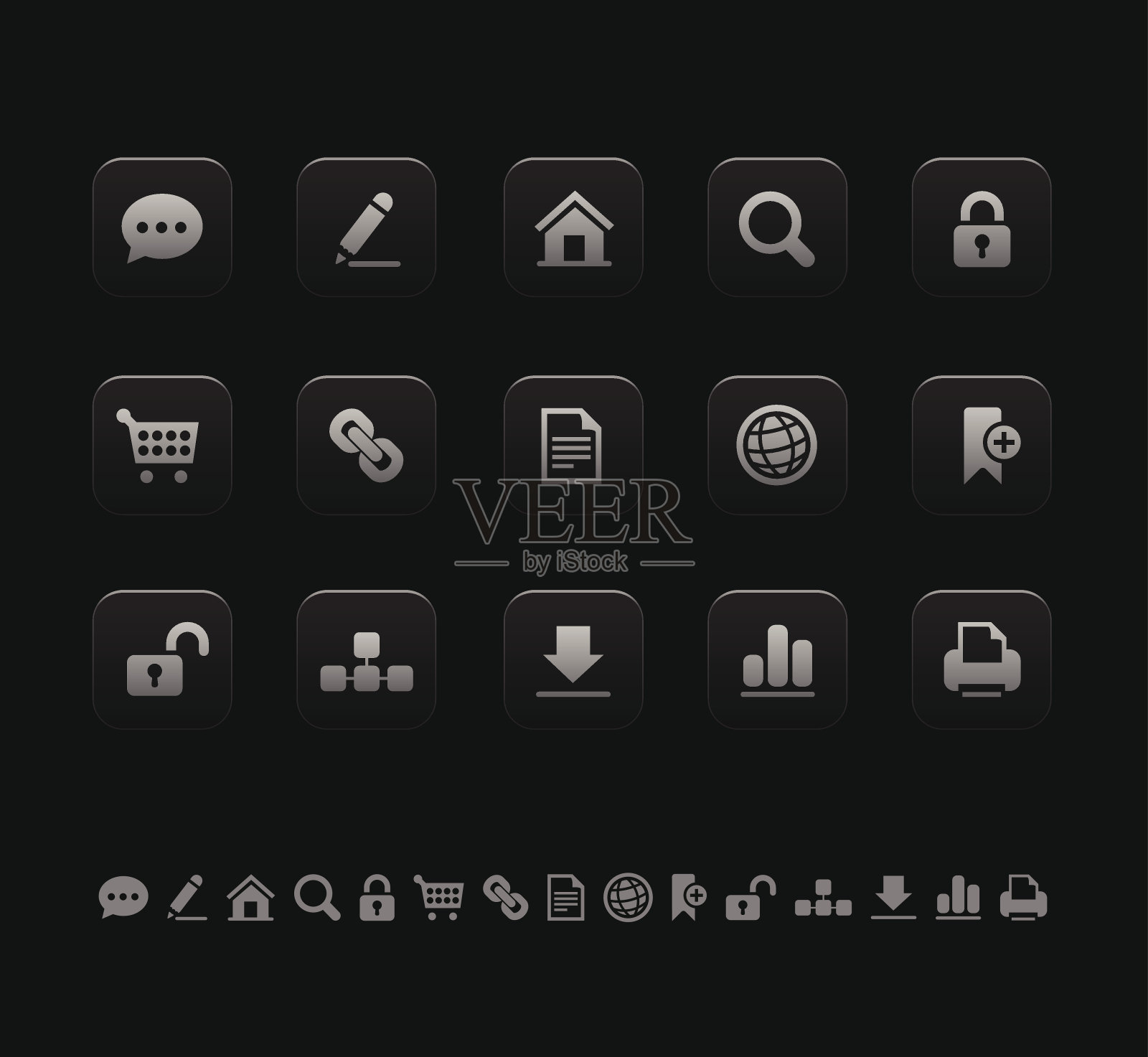 哑光黑色图标图标素材