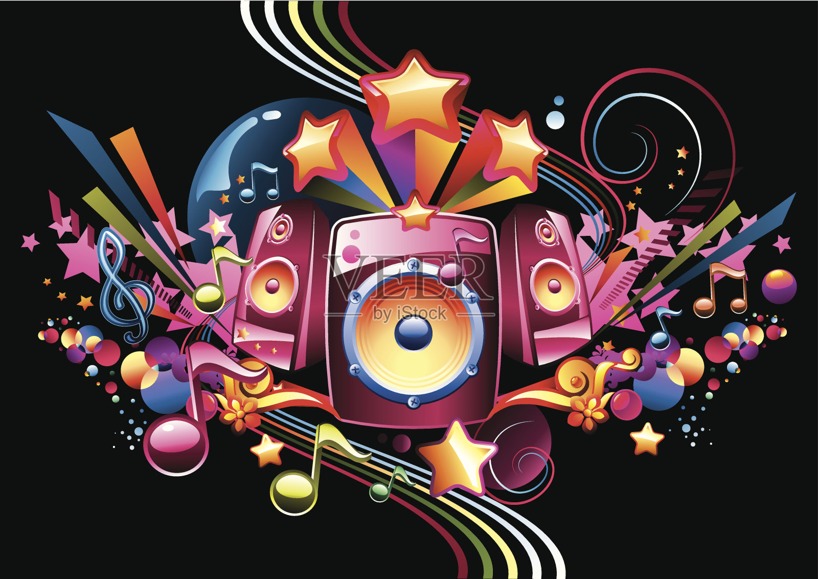 时髦的声音插画图片素材