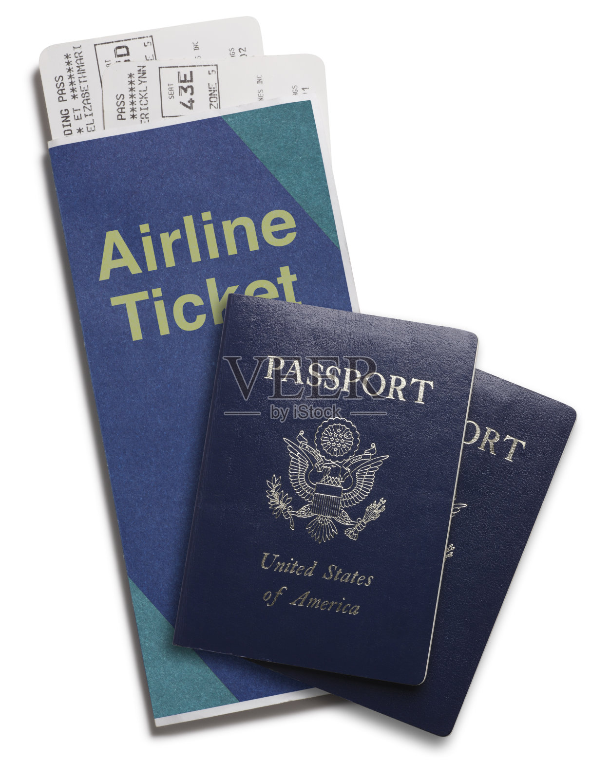 机票及护照照片摄影图片