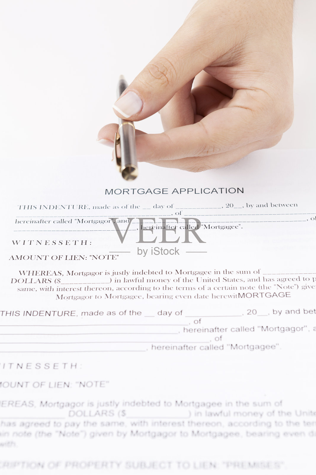 抵押贷款申请照片摄影图片