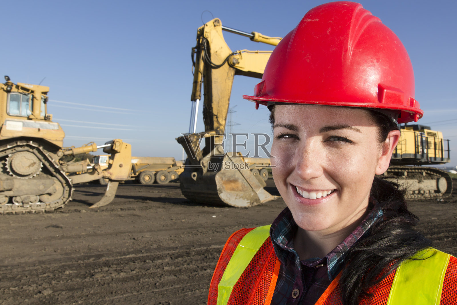 友善的女建筑工人照片摄影图片