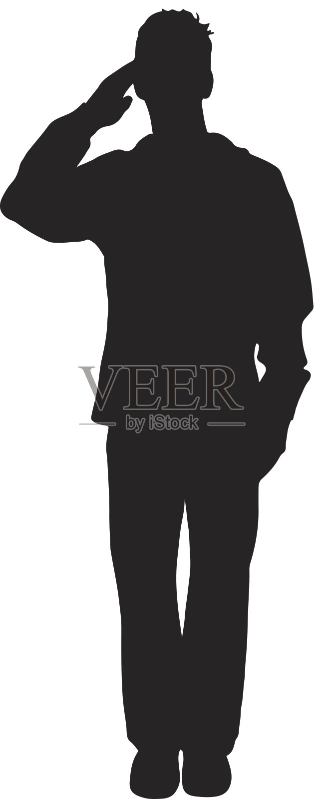 水手行礼的轮廓设计元素图片