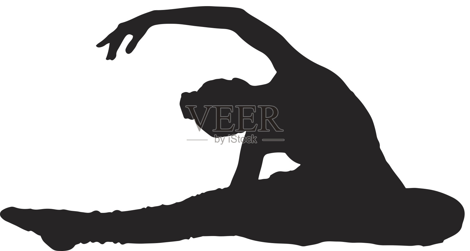 芭蕾舞女演员轮廓插画图片素材