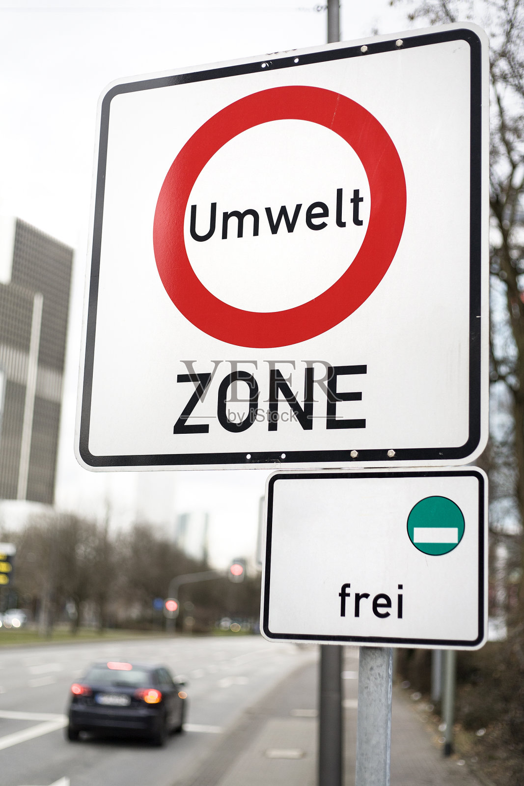 德国路标绿色地带- Umweltzone照片摄影图片