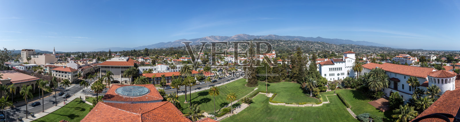 全景城市的圣巴巴拉，加州，美国照片摄影图片