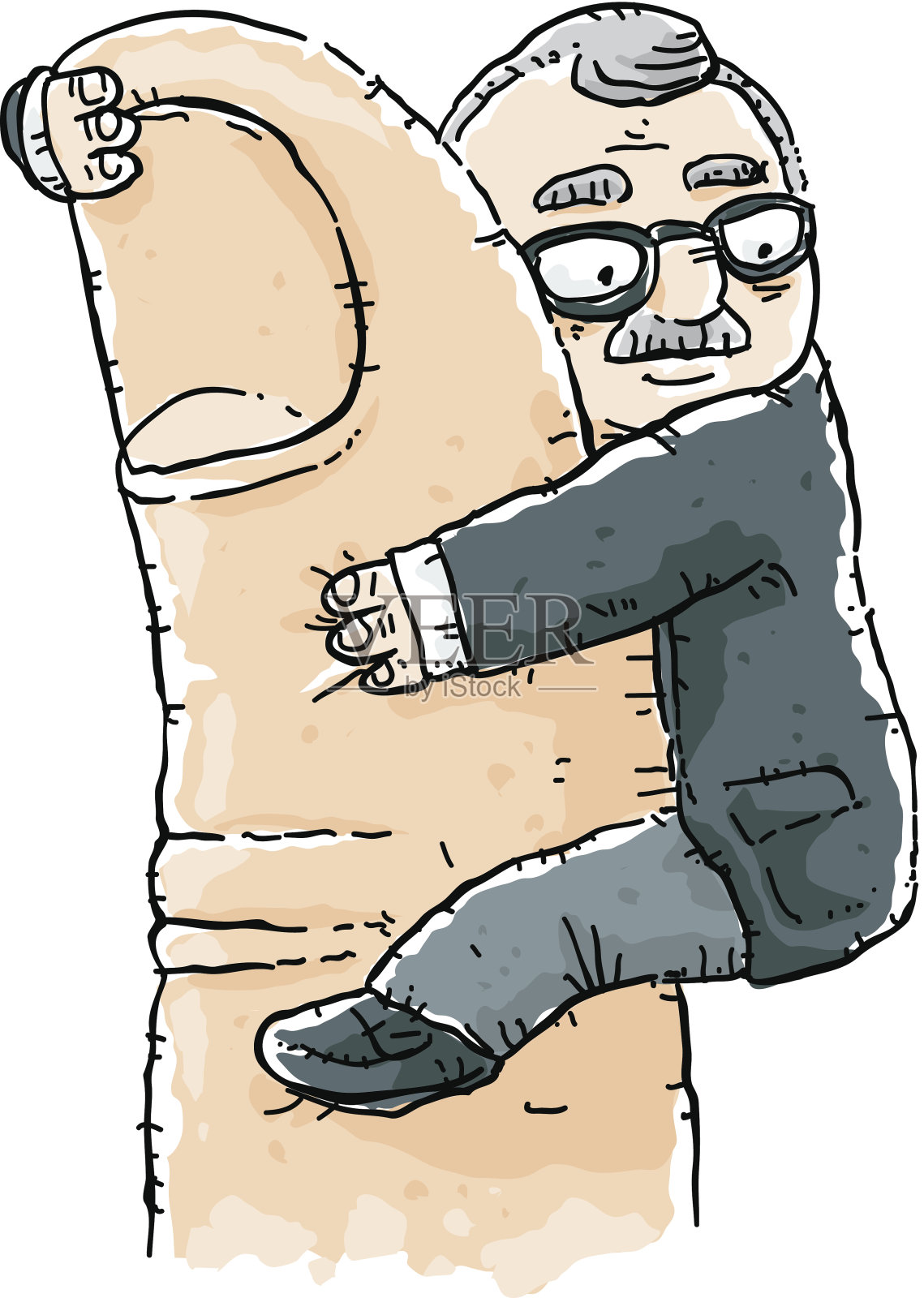 挂在大拇指上插画图片素材