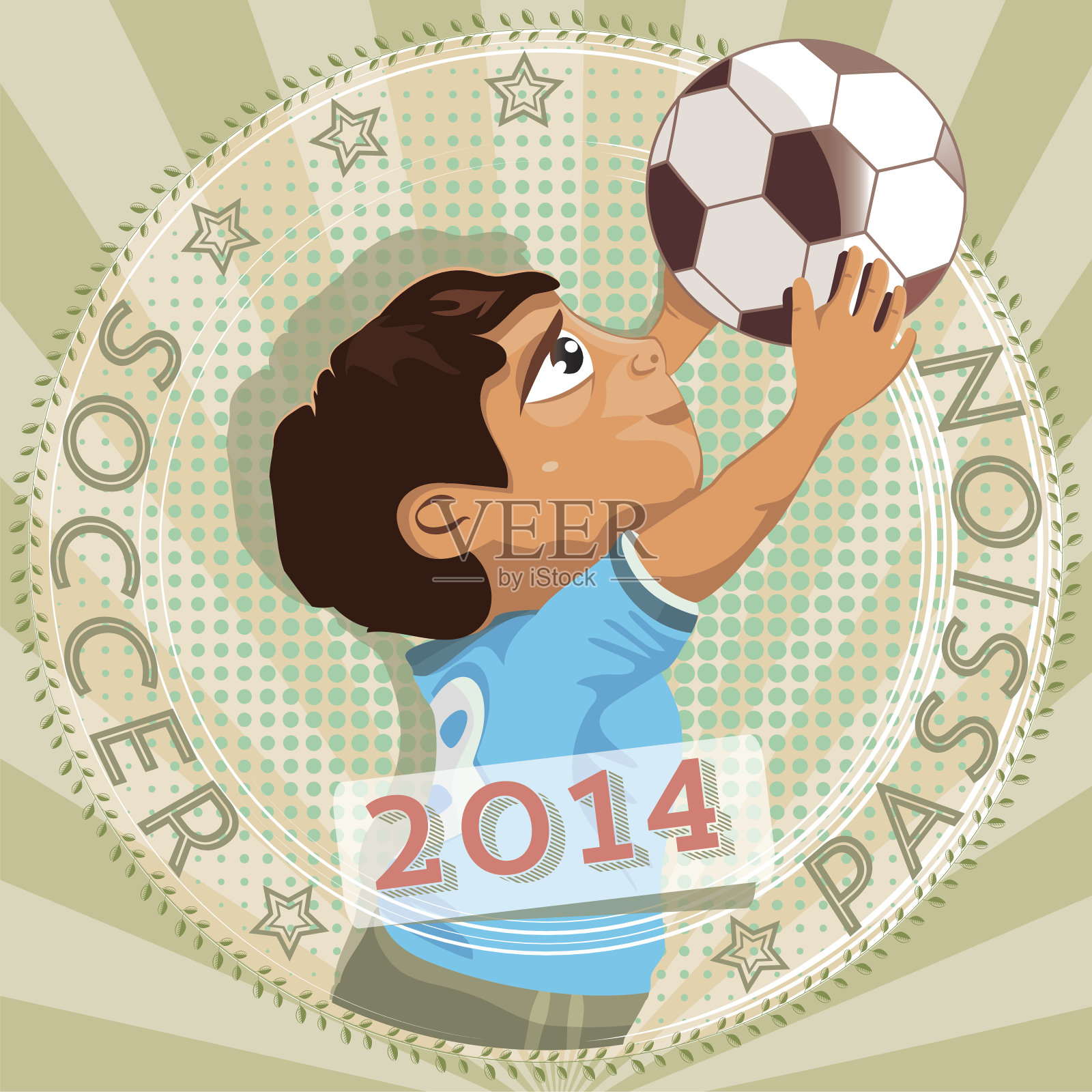 足球象征2014年插画图片素材