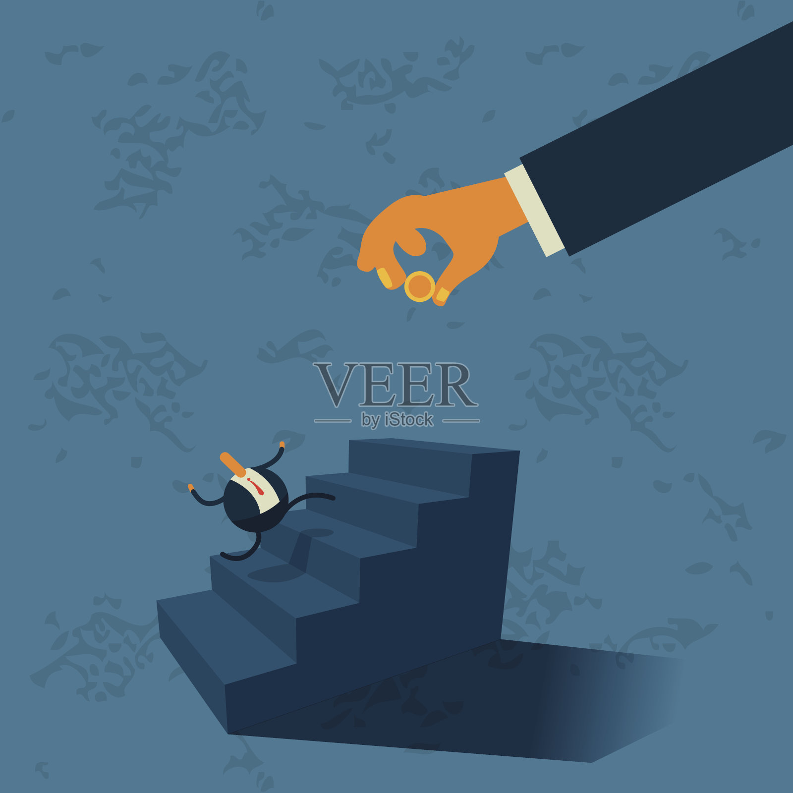 业务、阶梯奖励,诱惑,爬插画图片素材