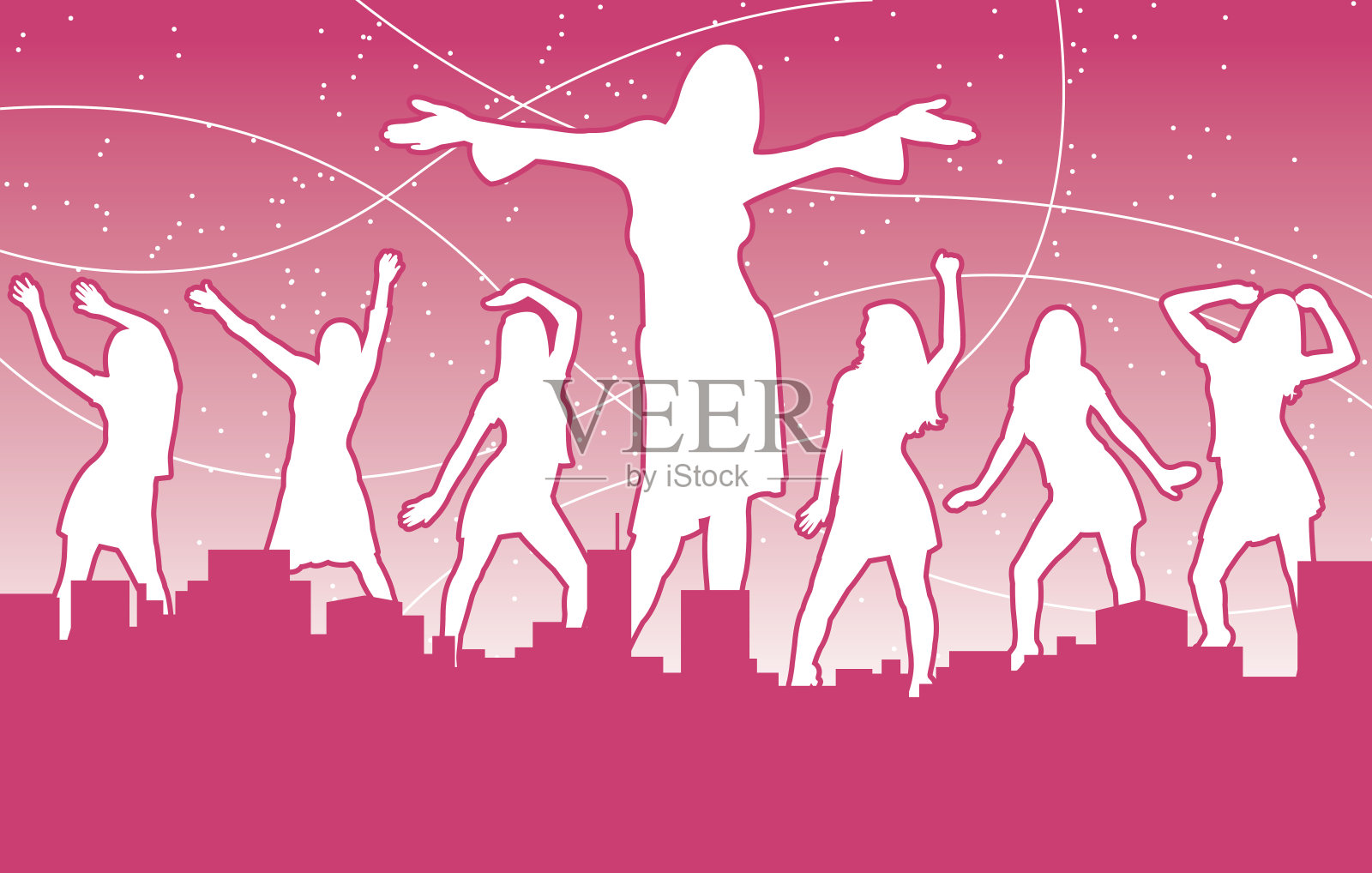 舞蹈的城市插画图片素材