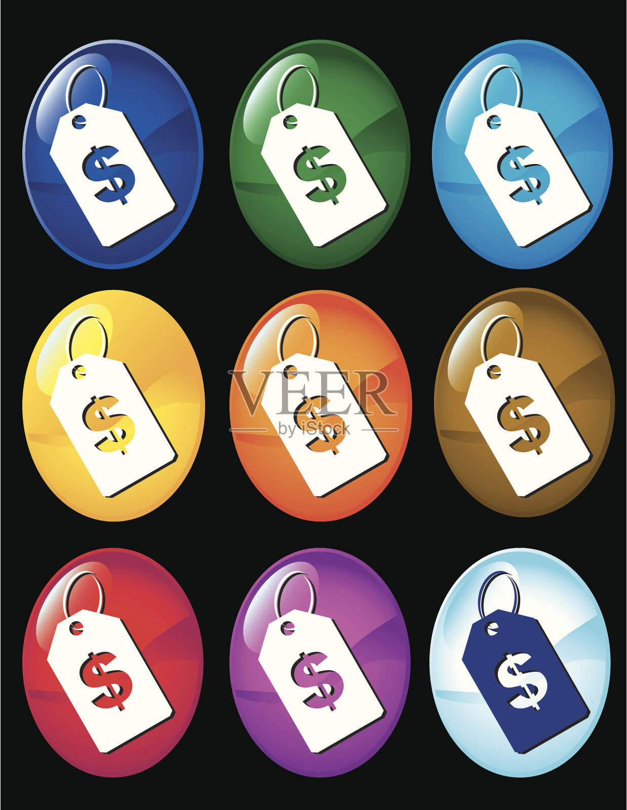 价格标签椭圆形图标设计元素图片