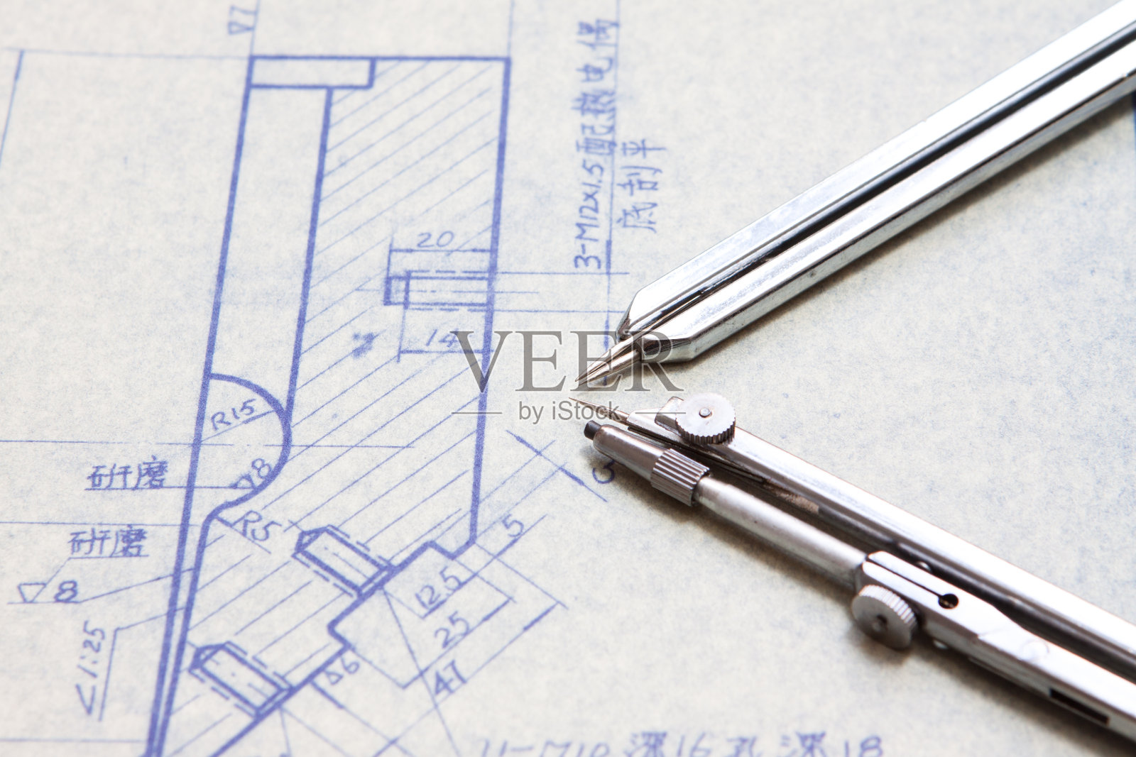 机械图纸的细节照片摄影图片
