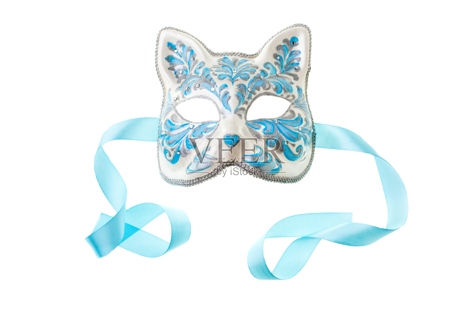 蓝色和银色面具照片摄影图片