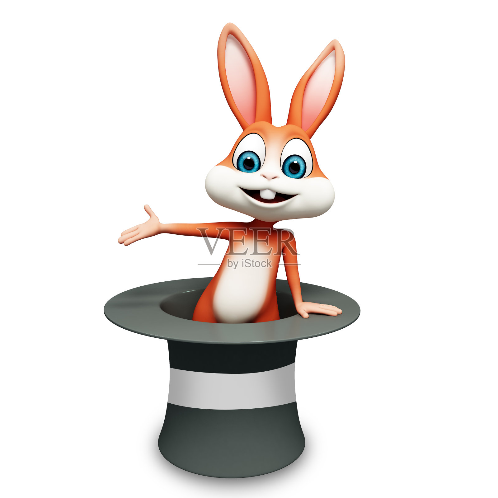 兔子在帽子照片摄影图片