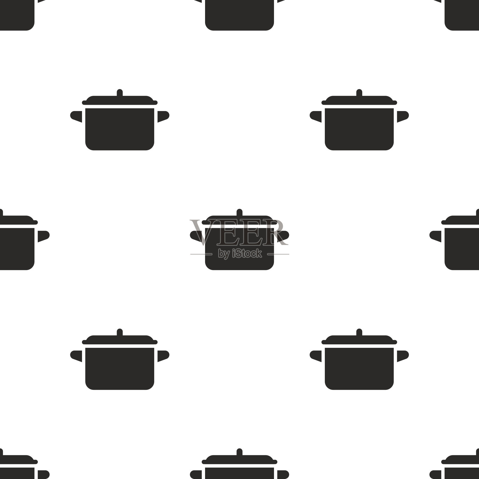 锅，矢量无缝模式插画图片素材