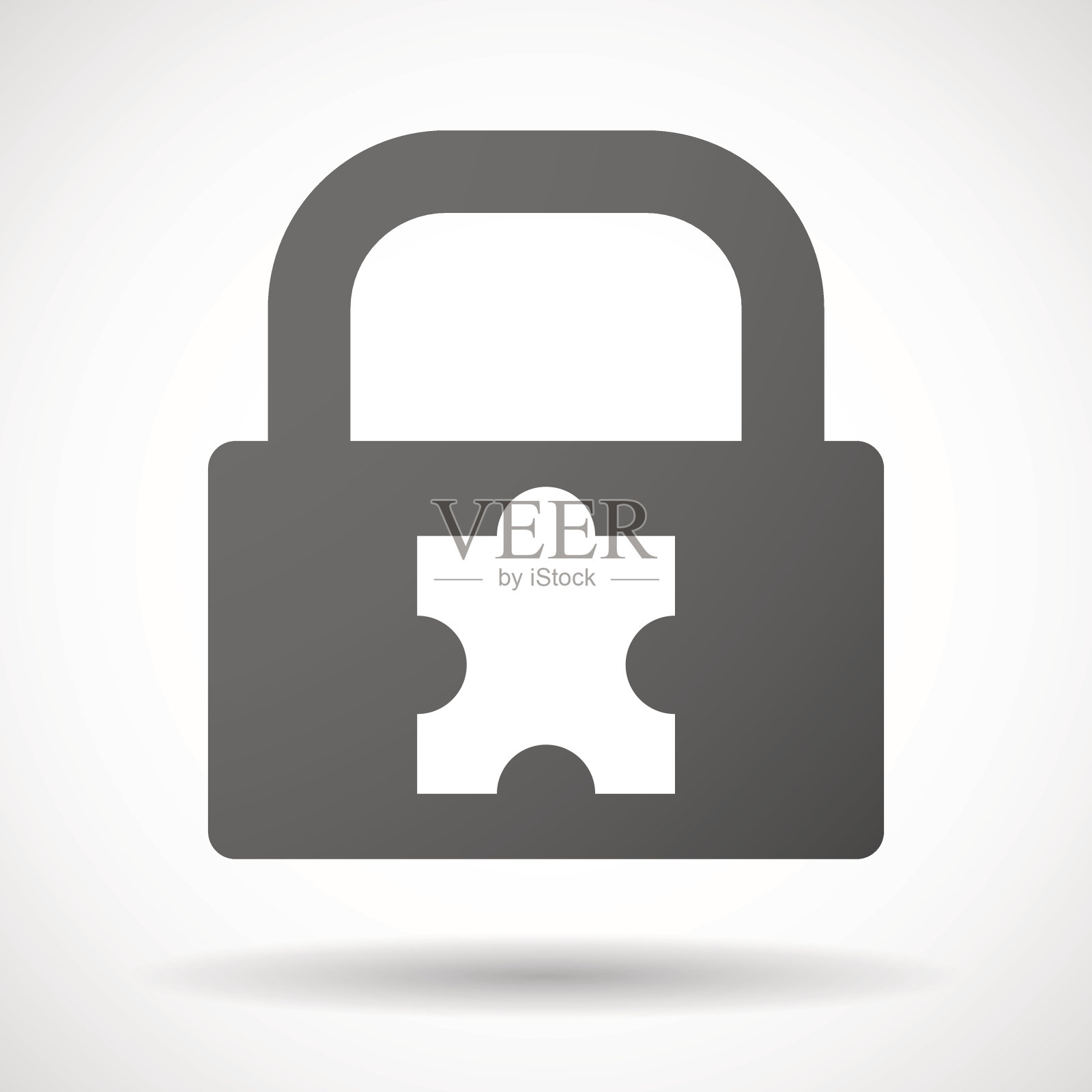 用拼图块锁定图标插画图片素材