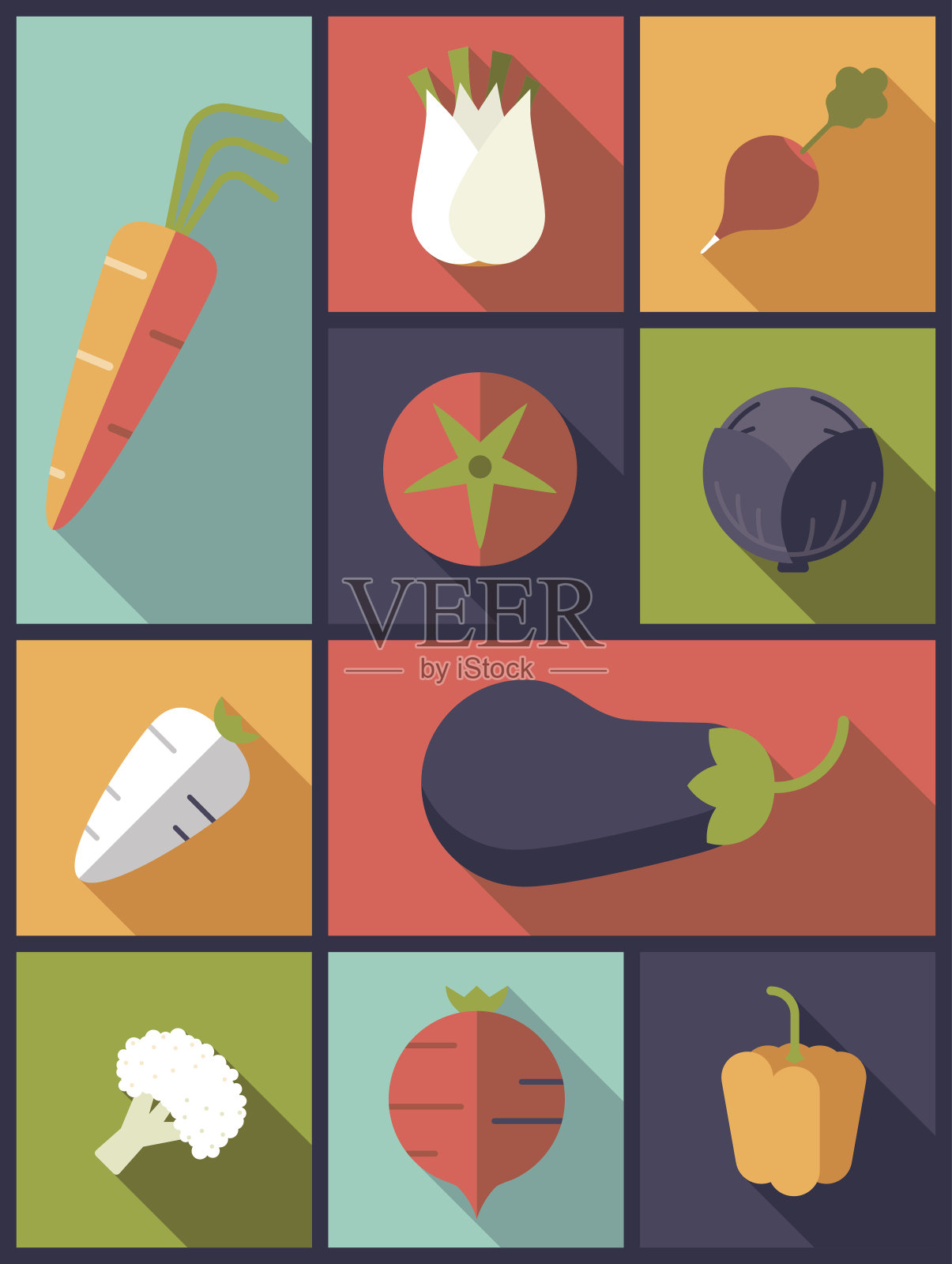 健康蔬菜图标矢量插图。插画图片素材