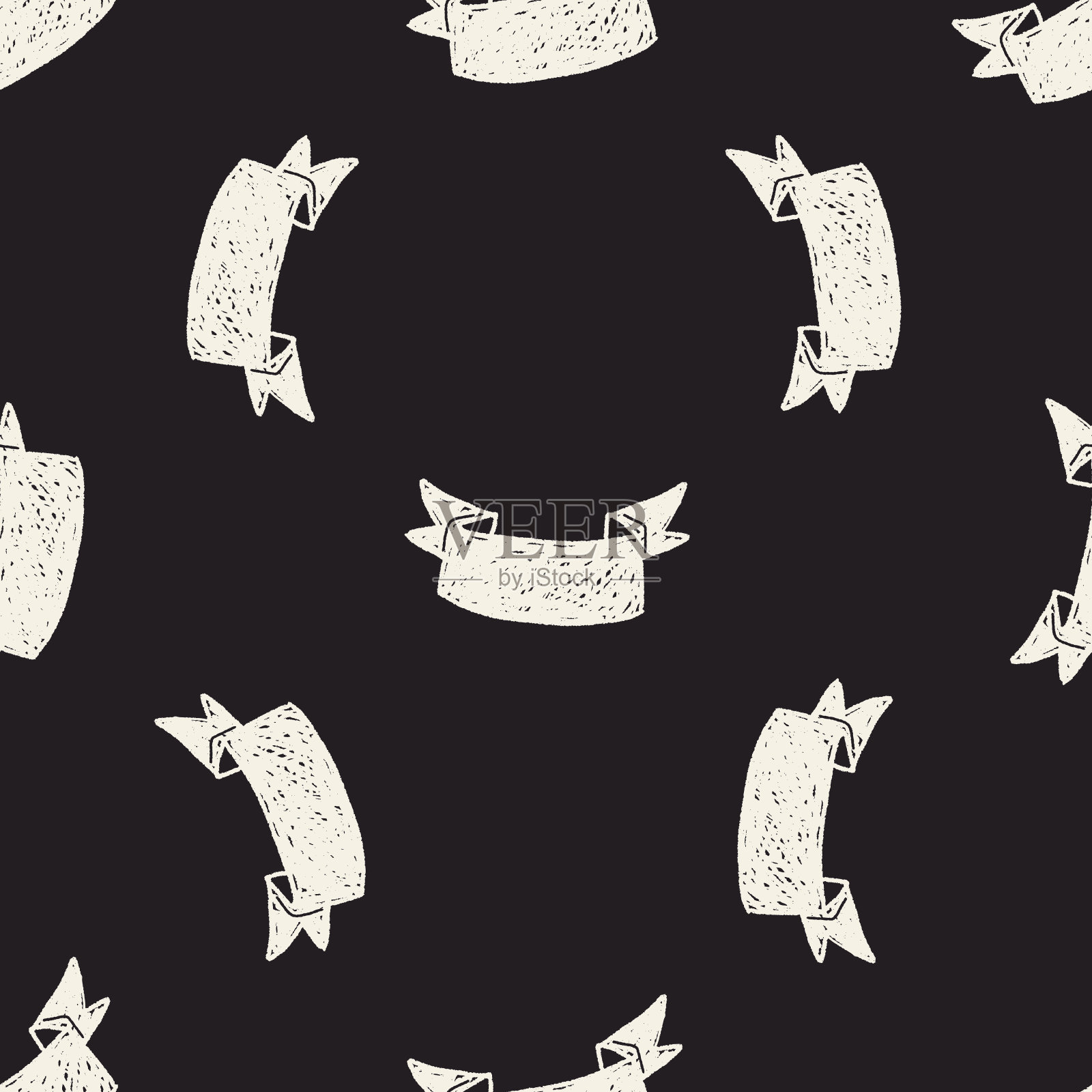 横幅涂鸦无缝图案背景插画图片素材